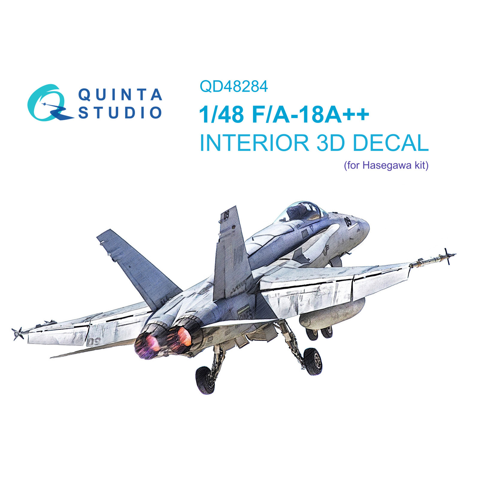 QD48284 Quinta Studio 1/48 3D Декаль интерьера кабины F/A-18A++ (Hasegawa)