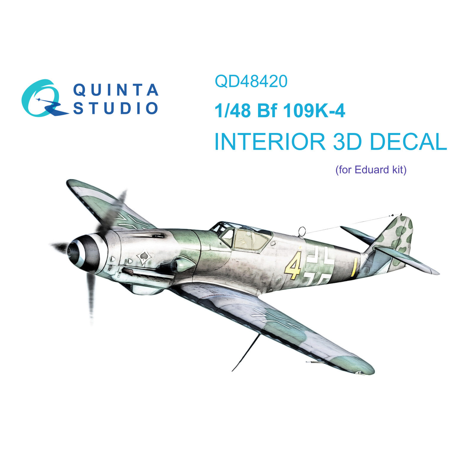 QD48420 Quinta Studio 1/48 3D Декаль интерьера кабины Bf 109K-4 (Eduard)