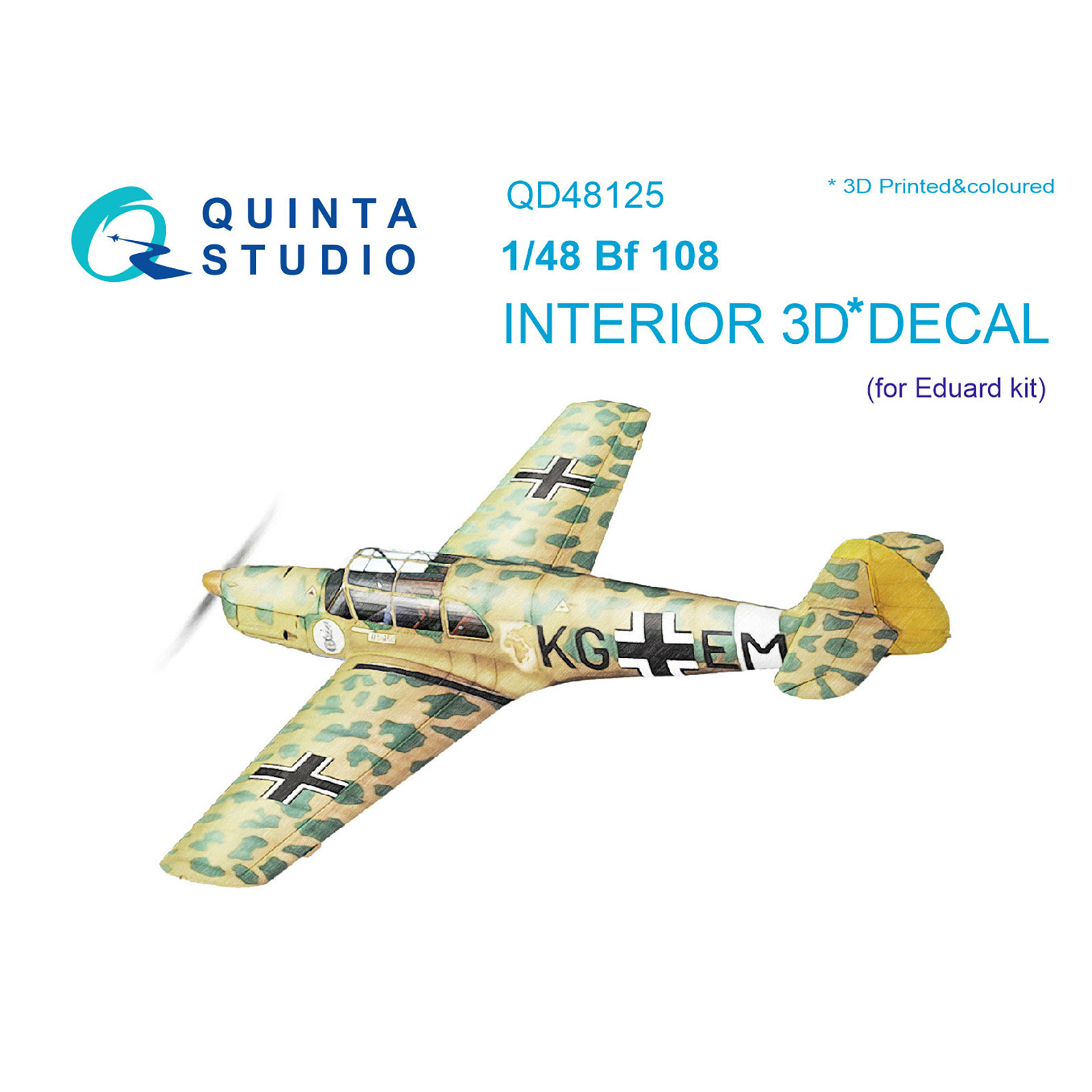 QD48125 Quinta Studio 1/48 3D Декаль интерьера кабины Bf108 (Eduard)