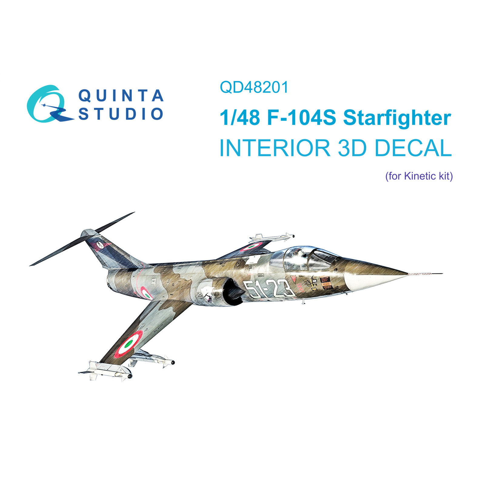 QD48201 Quinta Studio 1/48 3D Декаль интерьера кабины F-104S (Kinetic)