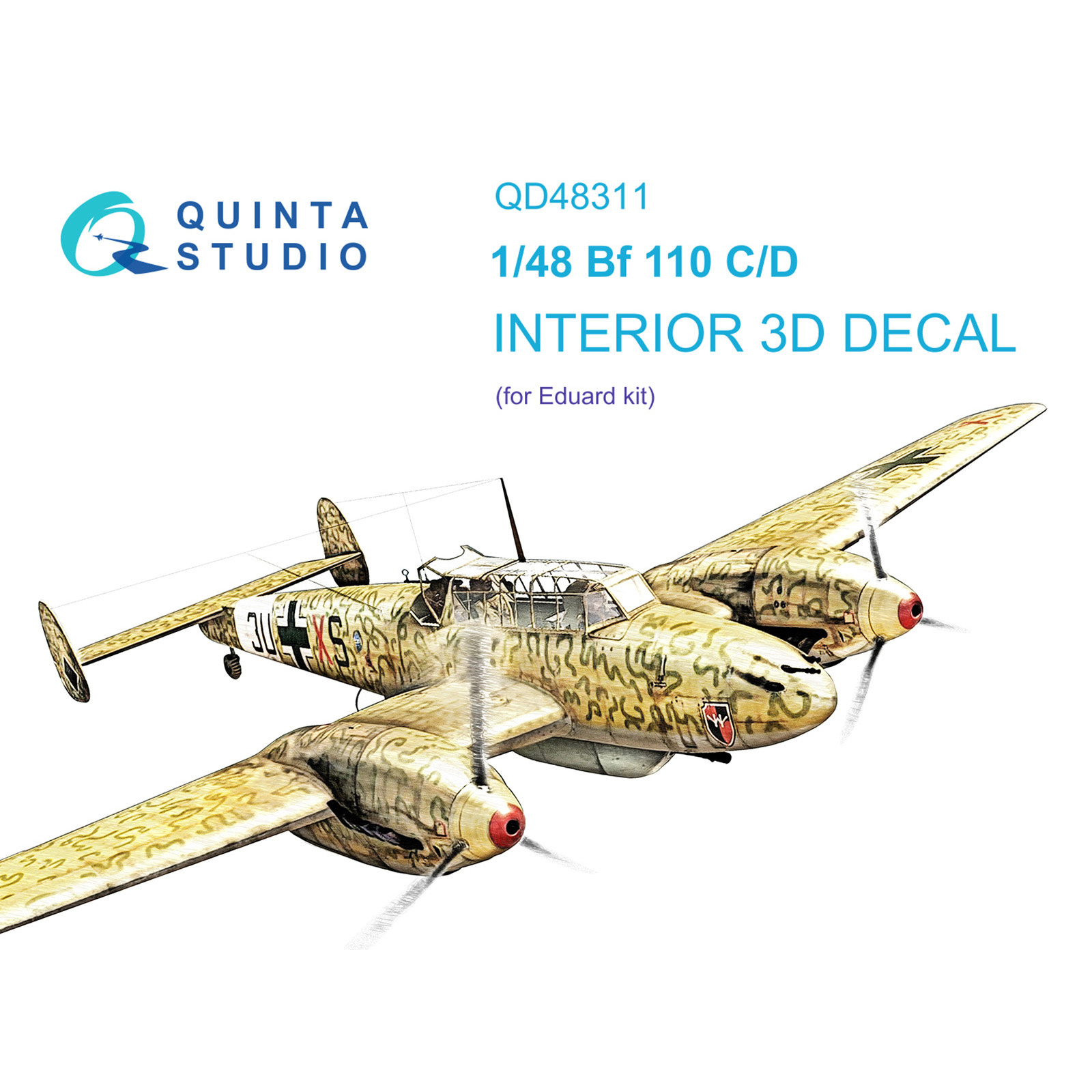 QD48311 Quinta Studio 1/48 3D Декаль интерьера кабины Bf 110C/D (Eduard)