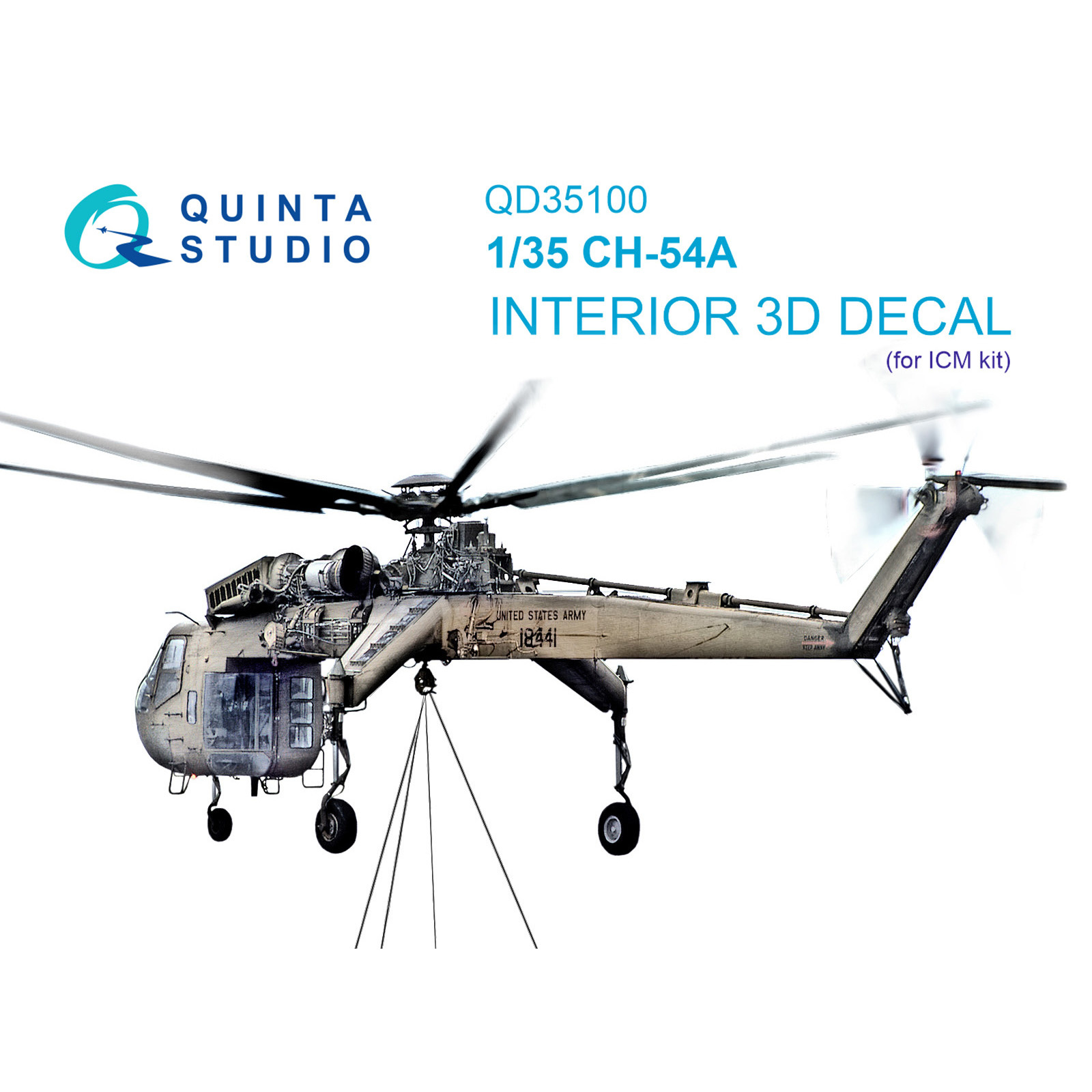 QD35100 Quinta Studio 1/35 3D Декаль интерьера кабины CH-54A (ICM)