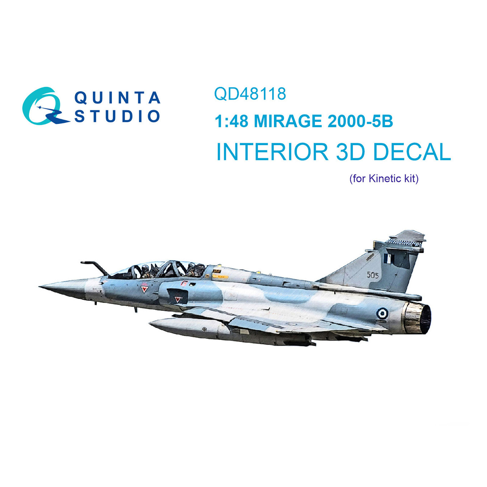 QD48118 Quinta Studio 1/48 3D Декаль интерьера кабины Mirage 2000-5B (Kinetic)