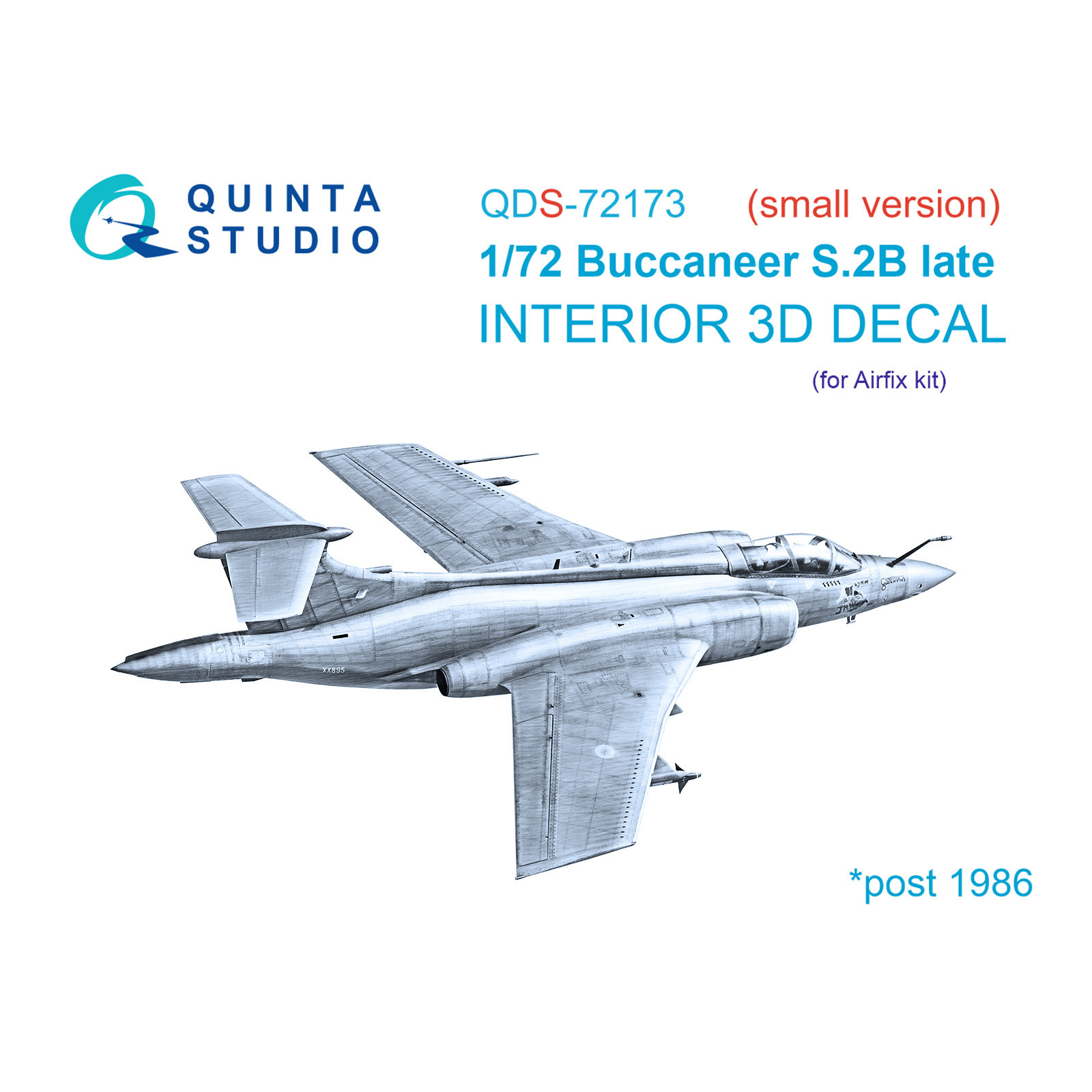 QDS-72173 Quinta Studio 1/72 3D Декаль интерьера кабины Blackburn Buccanneer S.2B Late (Airfix) (малая версия)