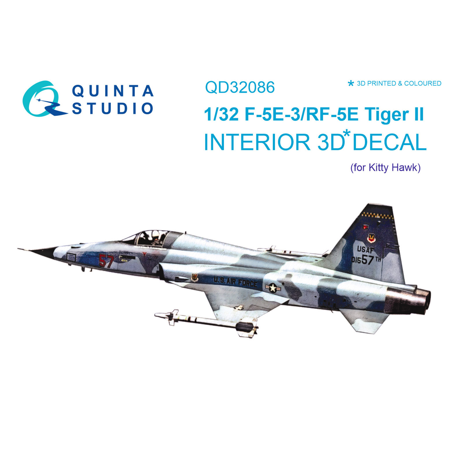 QD32086 Quinta Studio 1/32 3D Декаль интерьера кабины F-5E-3/RF-5E (KittyHawk)