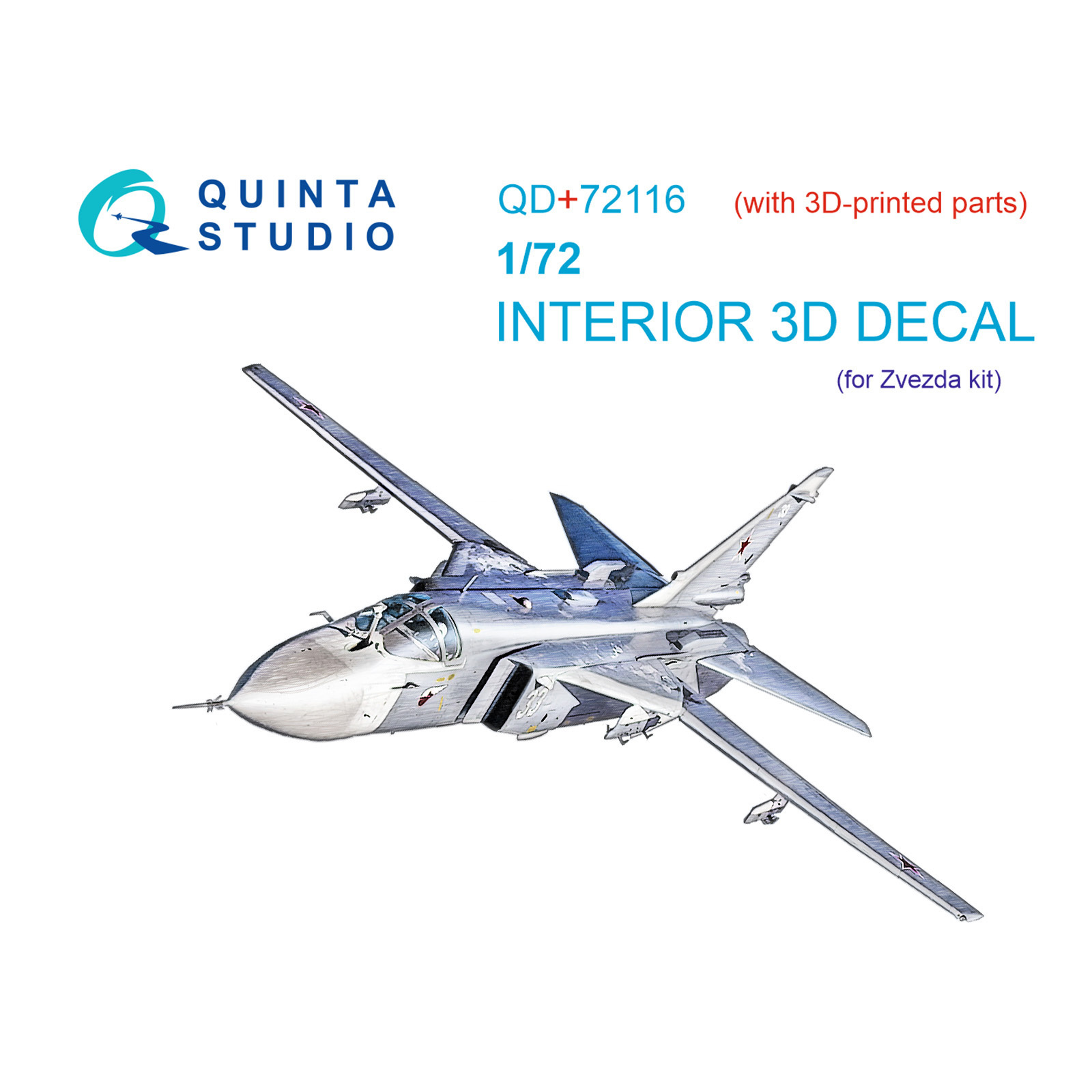 QD+72116 Quinta Studio 1/72 3D Декаль интерьера кабины С-24М (Звезда) (с 3D-печатными деталями)