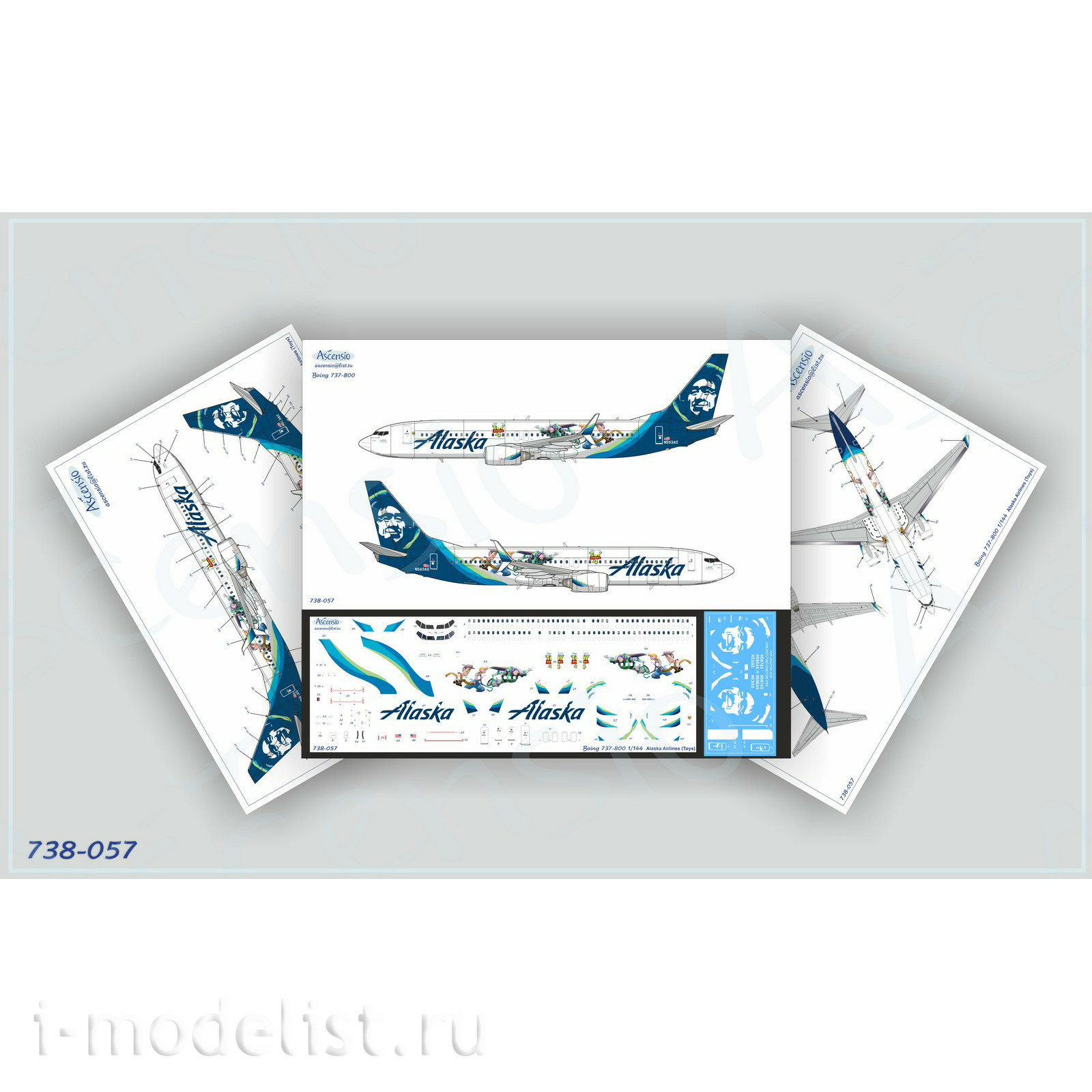 738 057 Ascensio 1 144 Boeing 737 800 Alaska Airlines Toys Ascensio 1 144