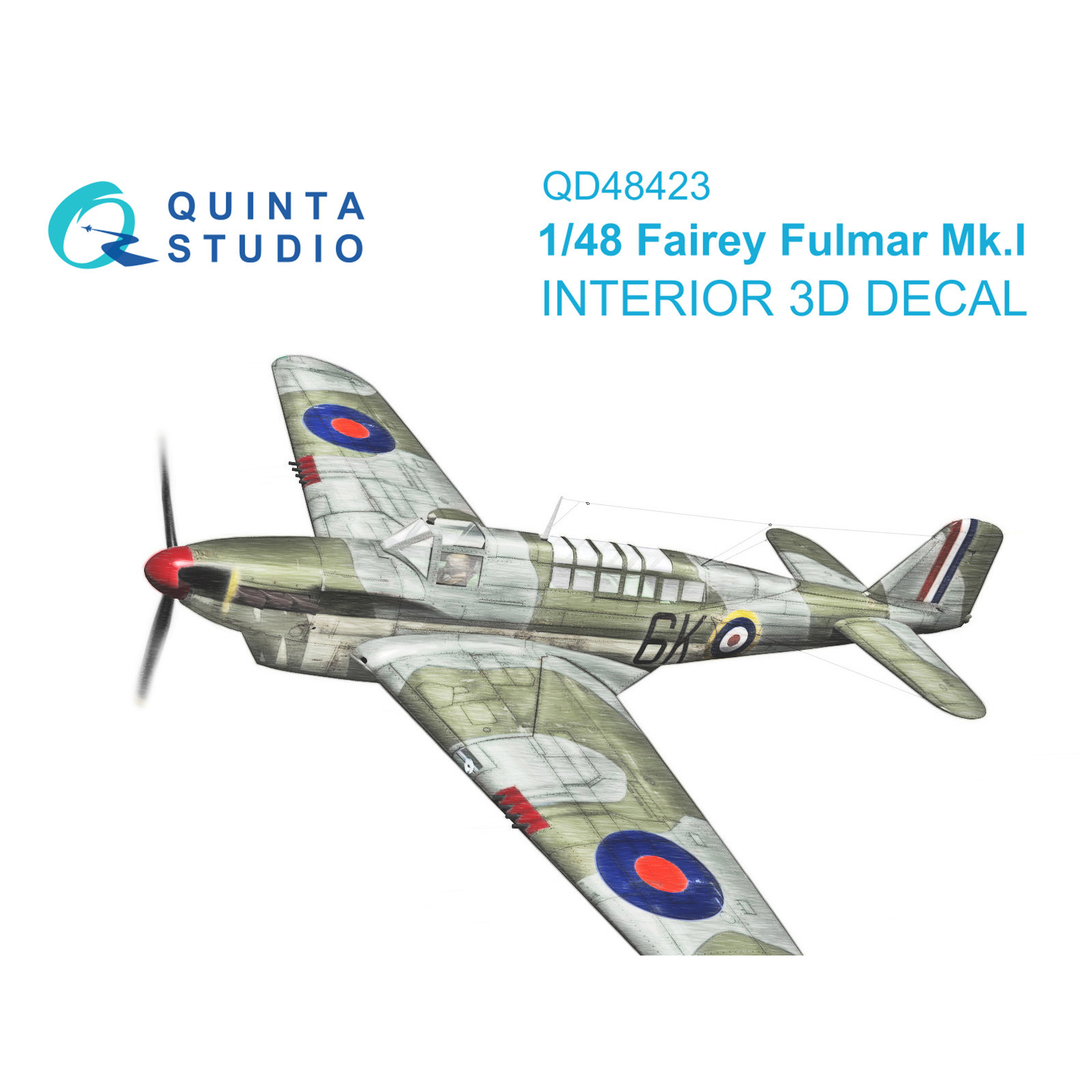 QD48423 Quinta Studio 1/48 3D Декаль интерьера кабины Fairey Fulmar Mk.I (Трубач)