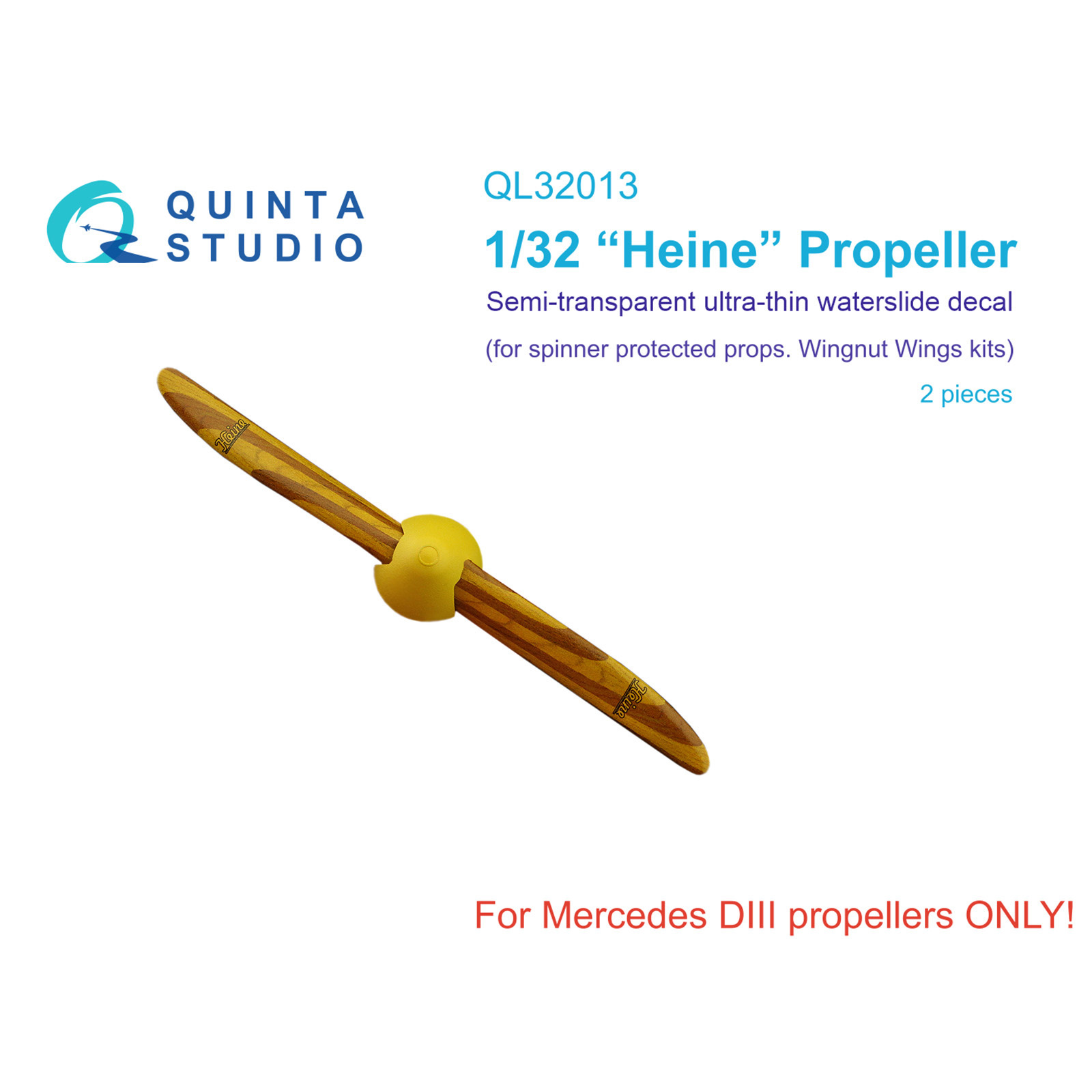QL32013 Quinta Studio 1/32 Деревянные пропеллеры Heine (Wingnut Wings)