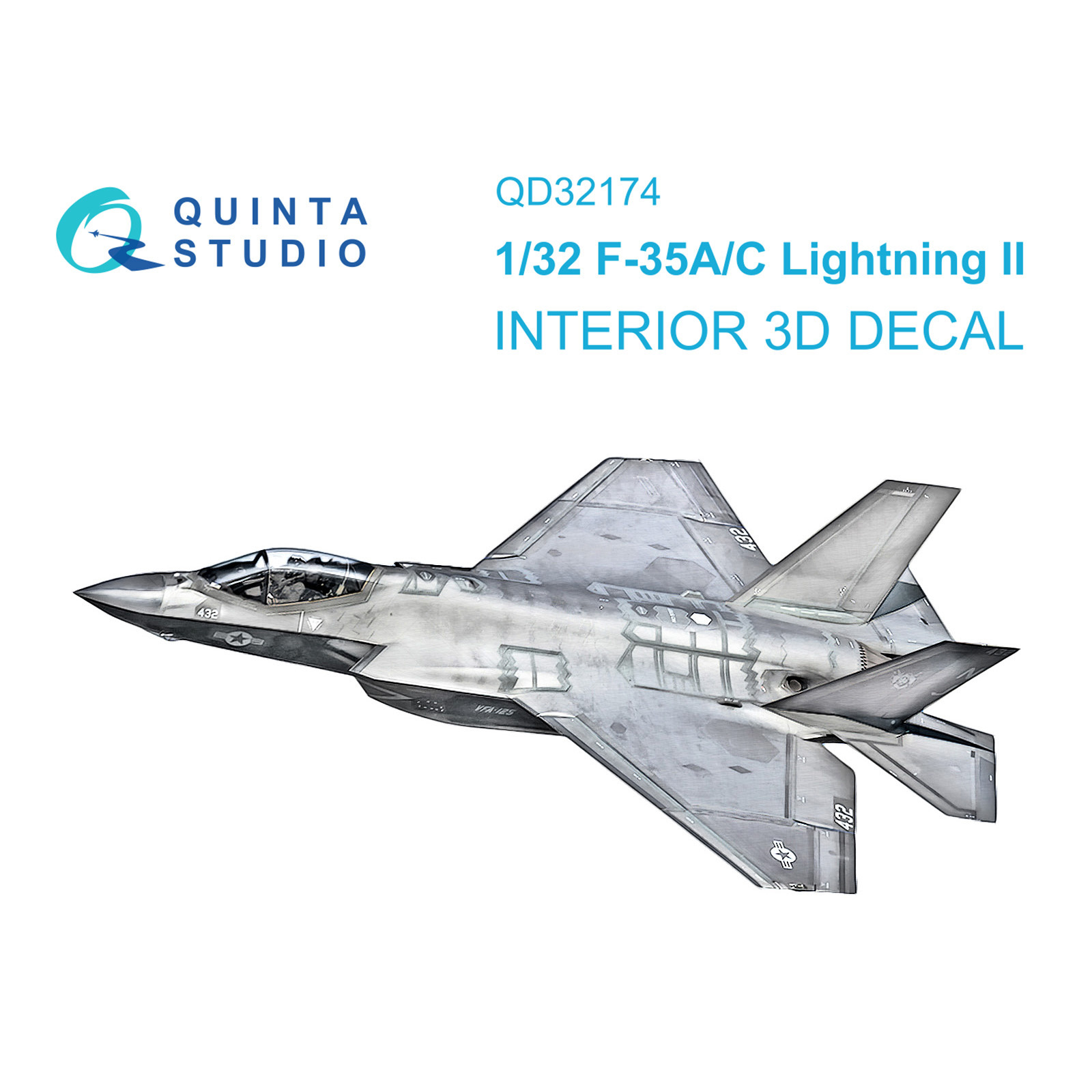 QD32174 Quinta Studio 1/32 3D Декаль интерьера кабины F-35A/C (Трубач)