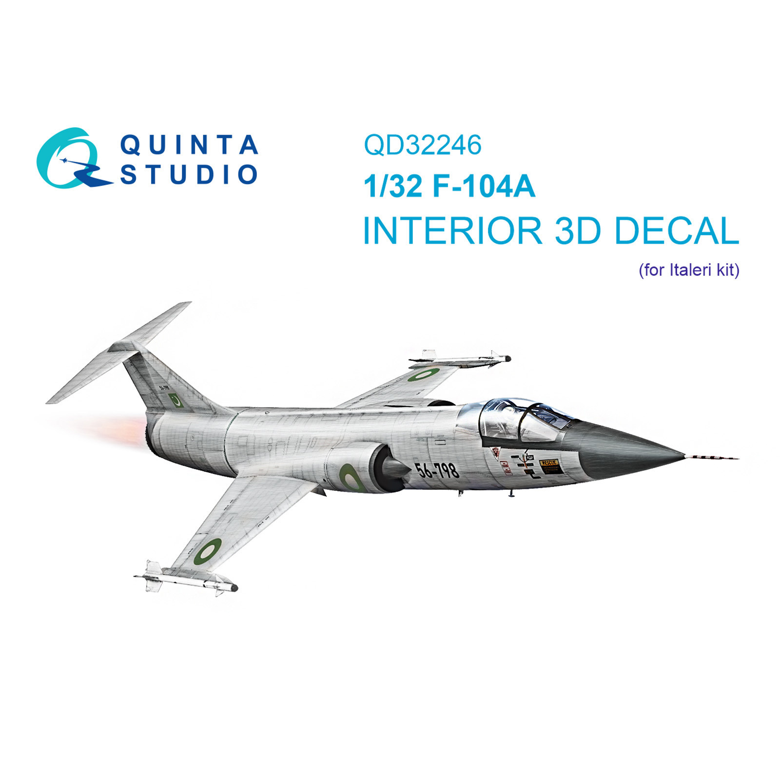 QD32246 Quinta Studio 1/32 3D Декаль интерьера кабины F-104A (Italeri)
