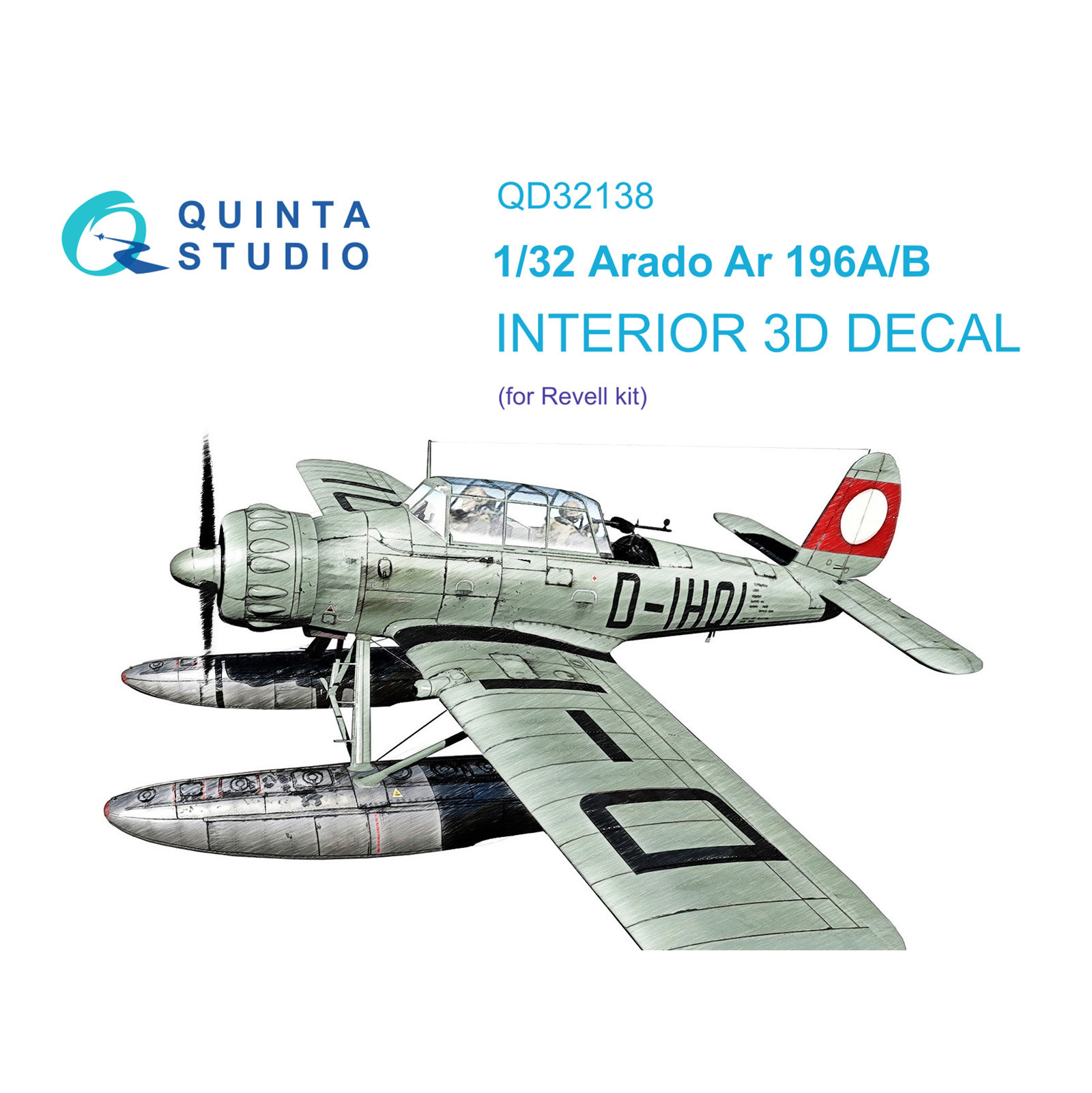 QD32138 Quinta Studio 1/32 3D Декаль интерьера кабины Ar 196A/B (Revell)