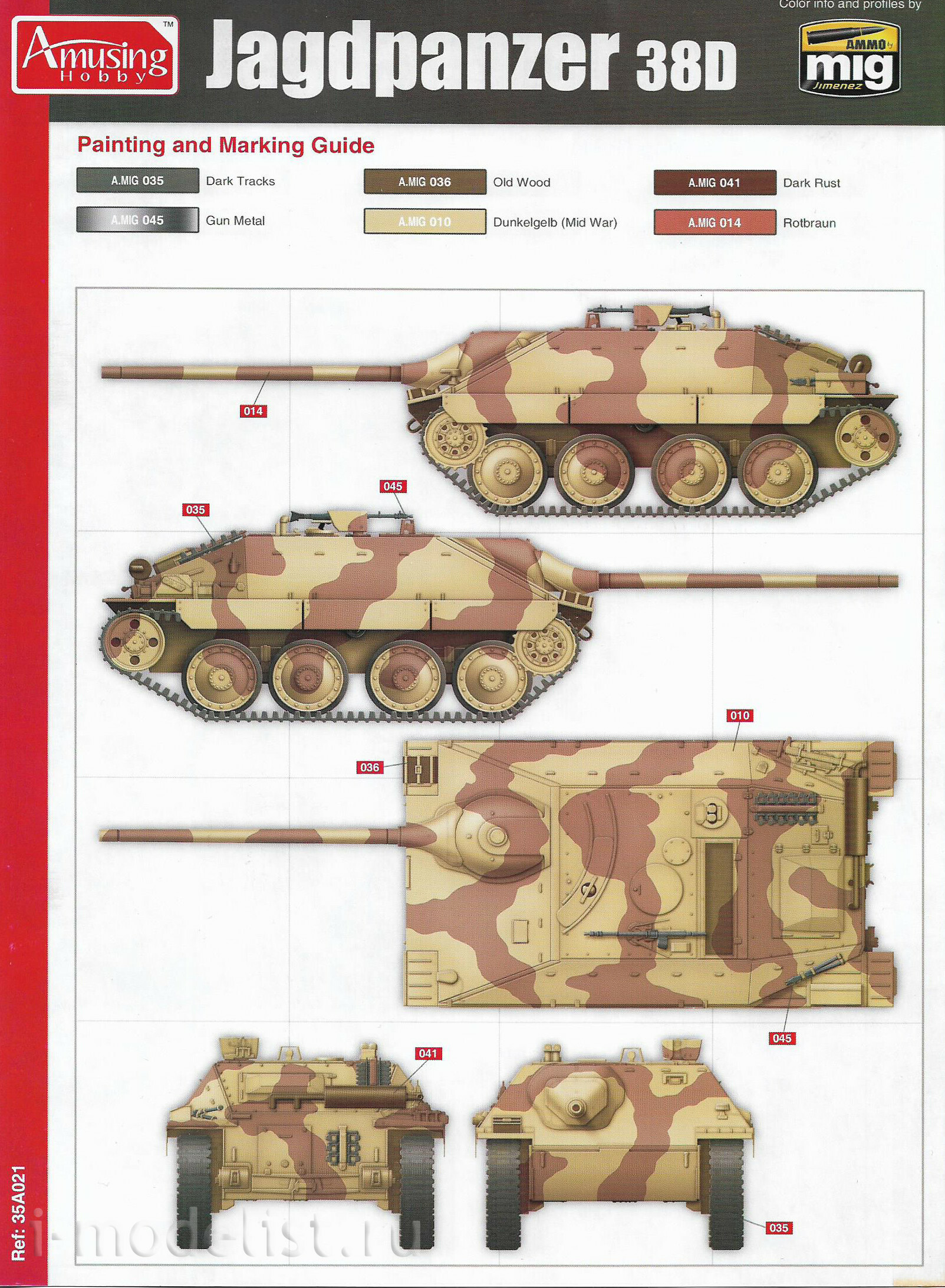 35A021 Amusing Hobby 1/35 Самоходное орудие Jagdpanzer 38(D)