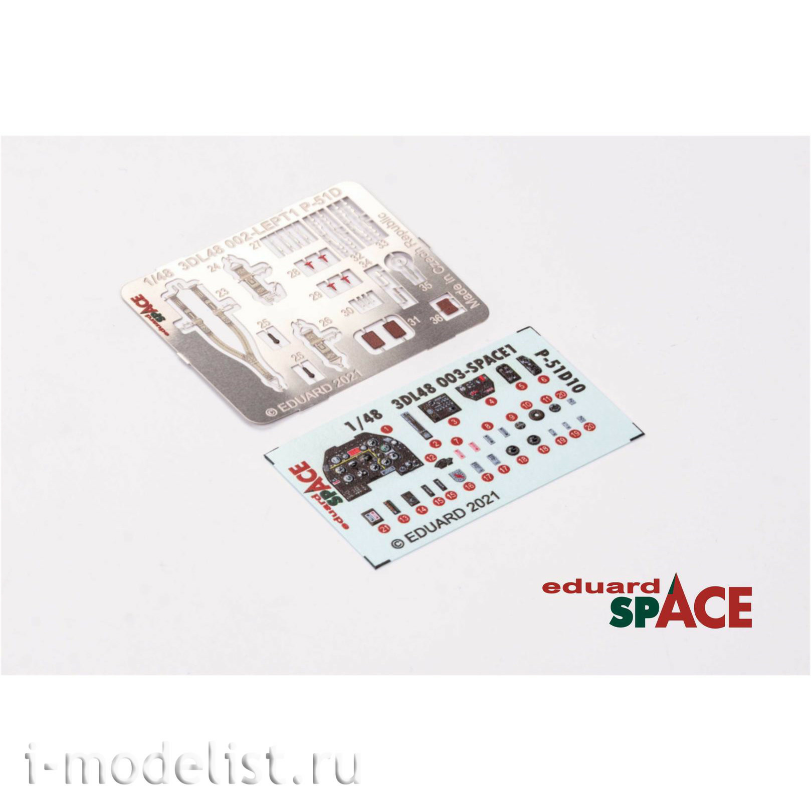 3DL48003 Eduard 1/48 Объёмная 3D декаль для P-51D-10 SPACE и стальные ремни