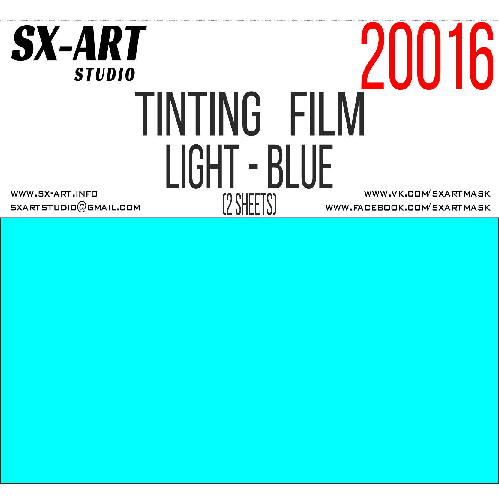 20016 SX-Art Тонировочная пленка светло-голубой 140x200 (2 листа)