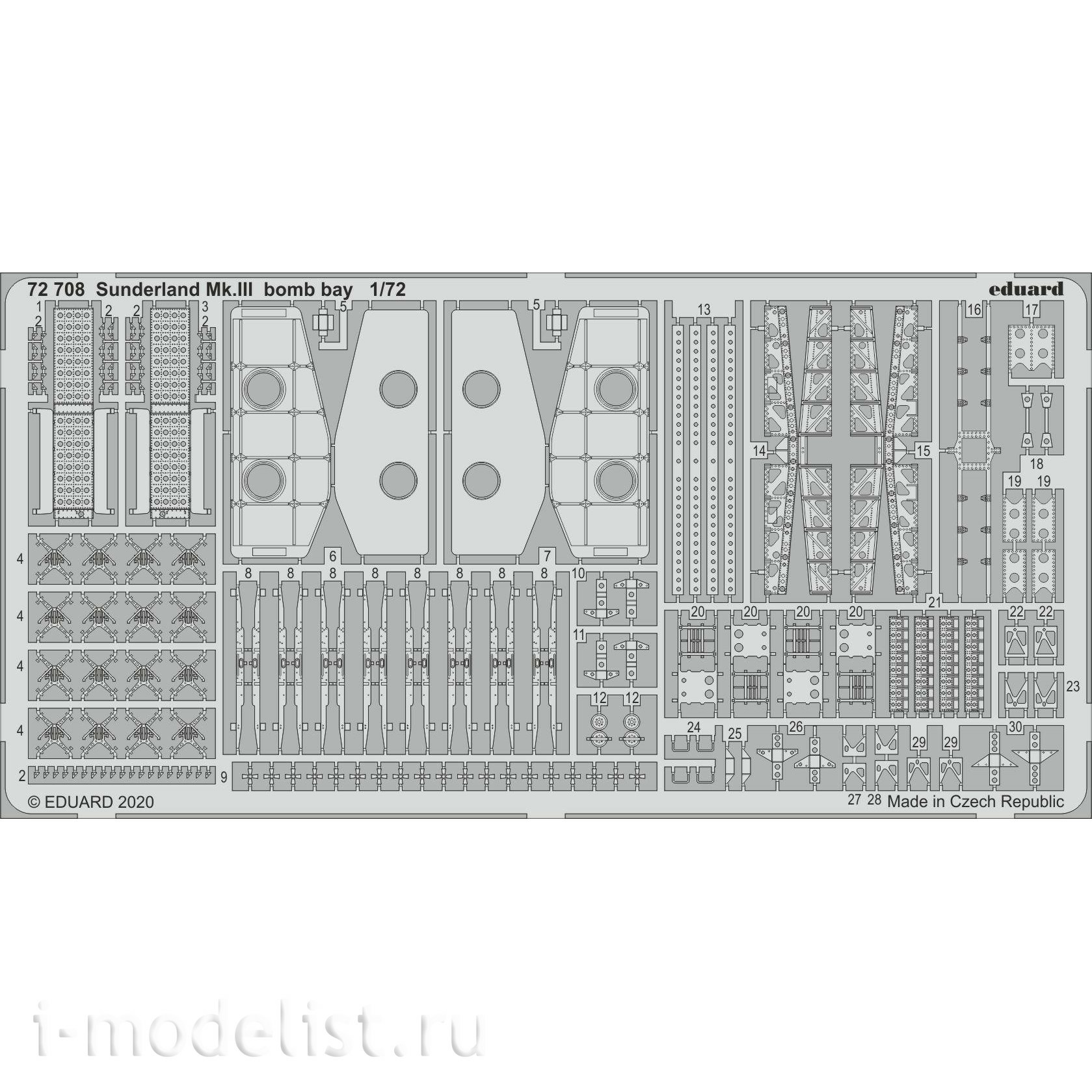 72708 Eduard 1/72 Фототравление дляS underland Mk. III, бомболюк