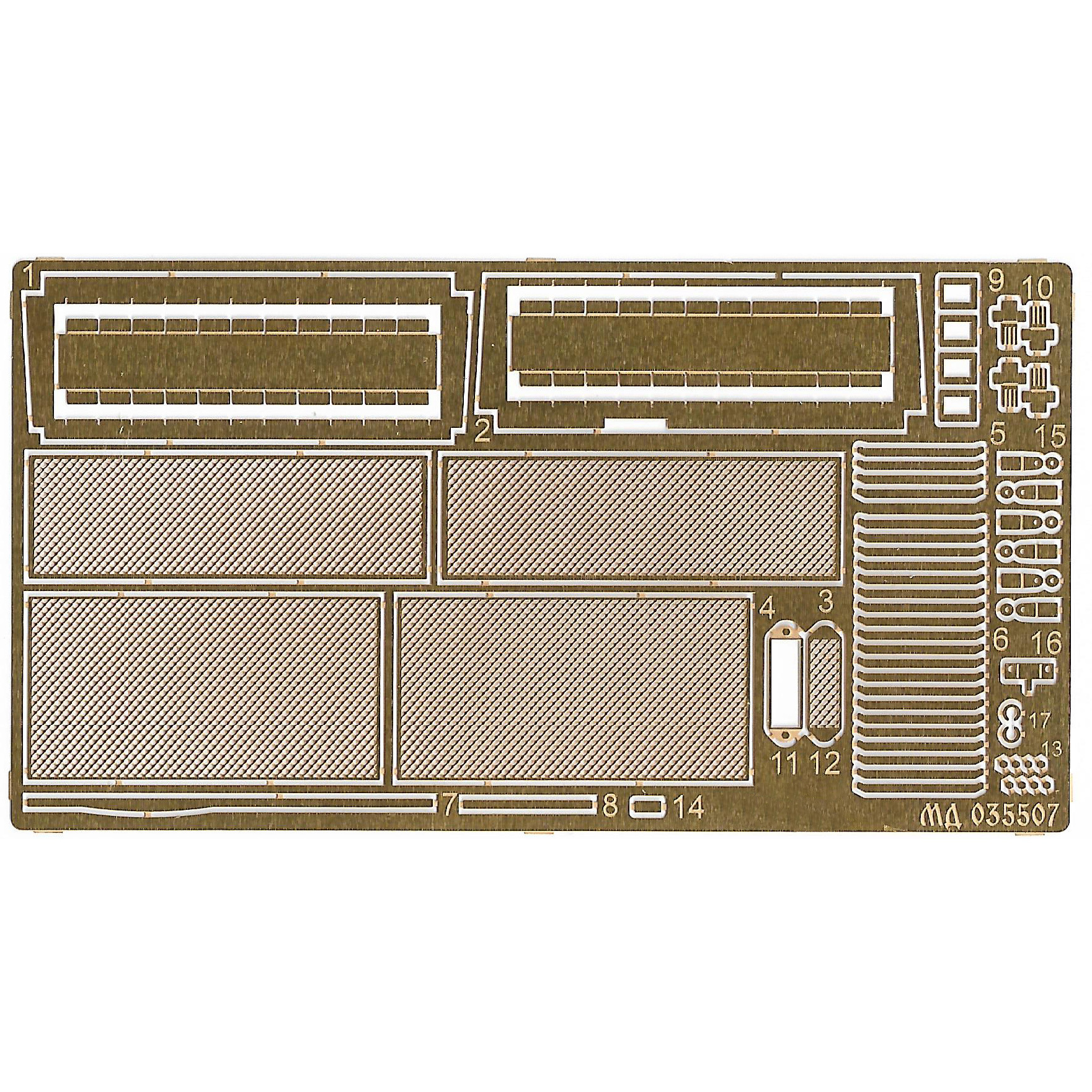 035507 Микродизайн 1/35 Набор фототравления сеток МТО на танк Т-55 от Takom (все модификации)