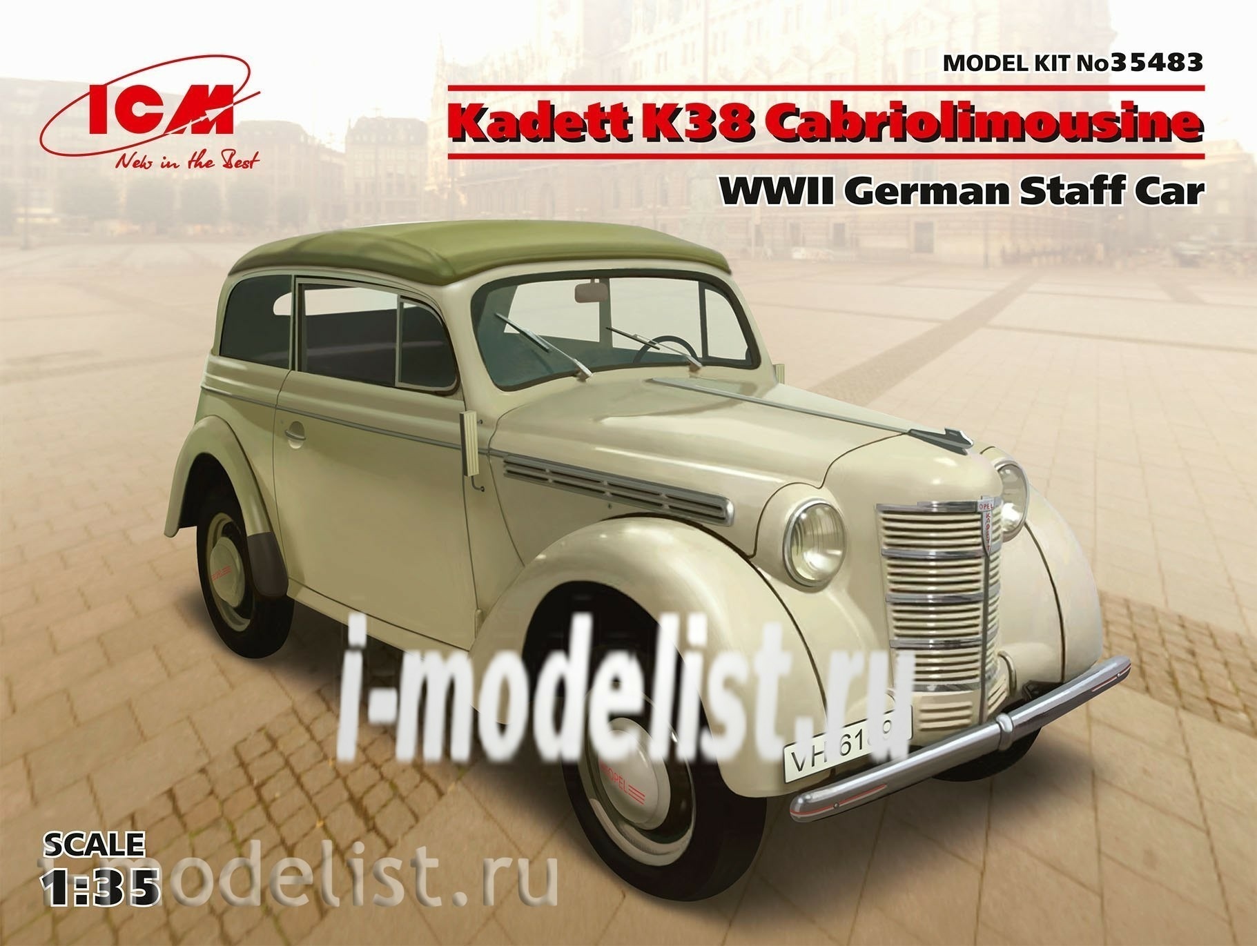 35483 ICM 1/35 Германский легковой автомобиль Kadett K38 Cabriolimousine