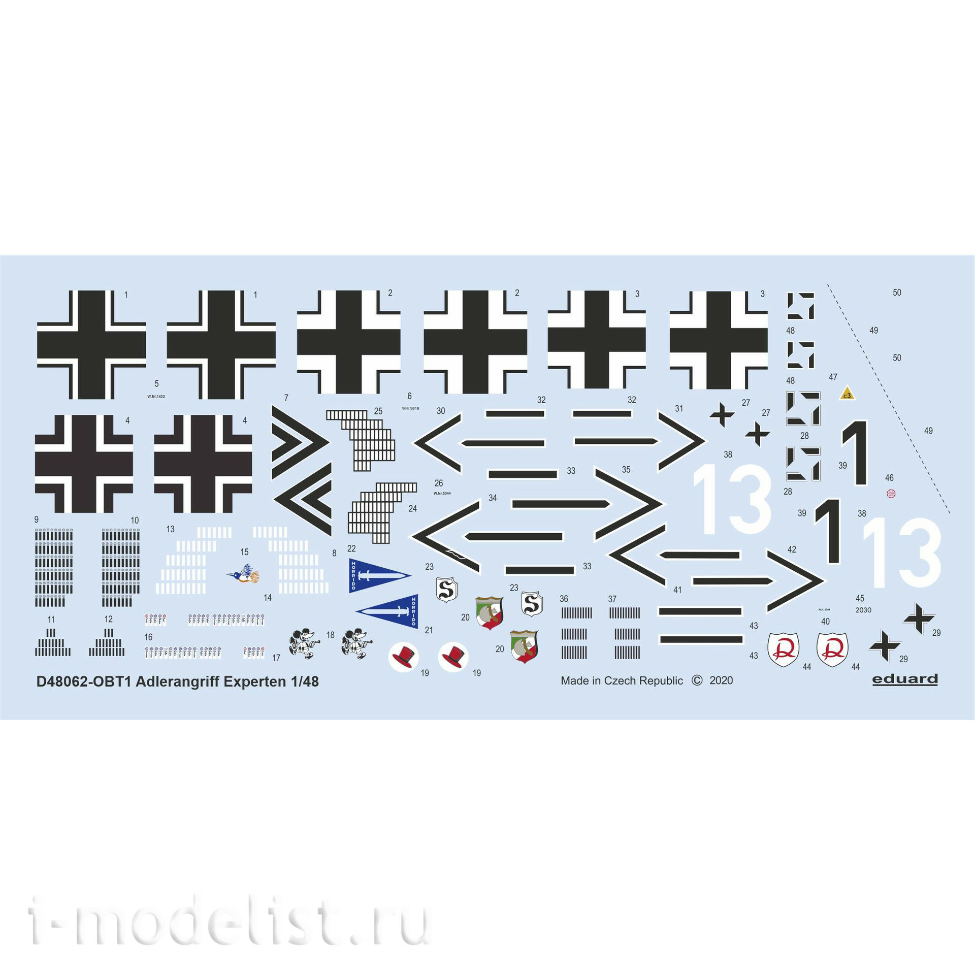 D48062 Eduard 1/48 Декаль для ADLERANGRIFF: Experten