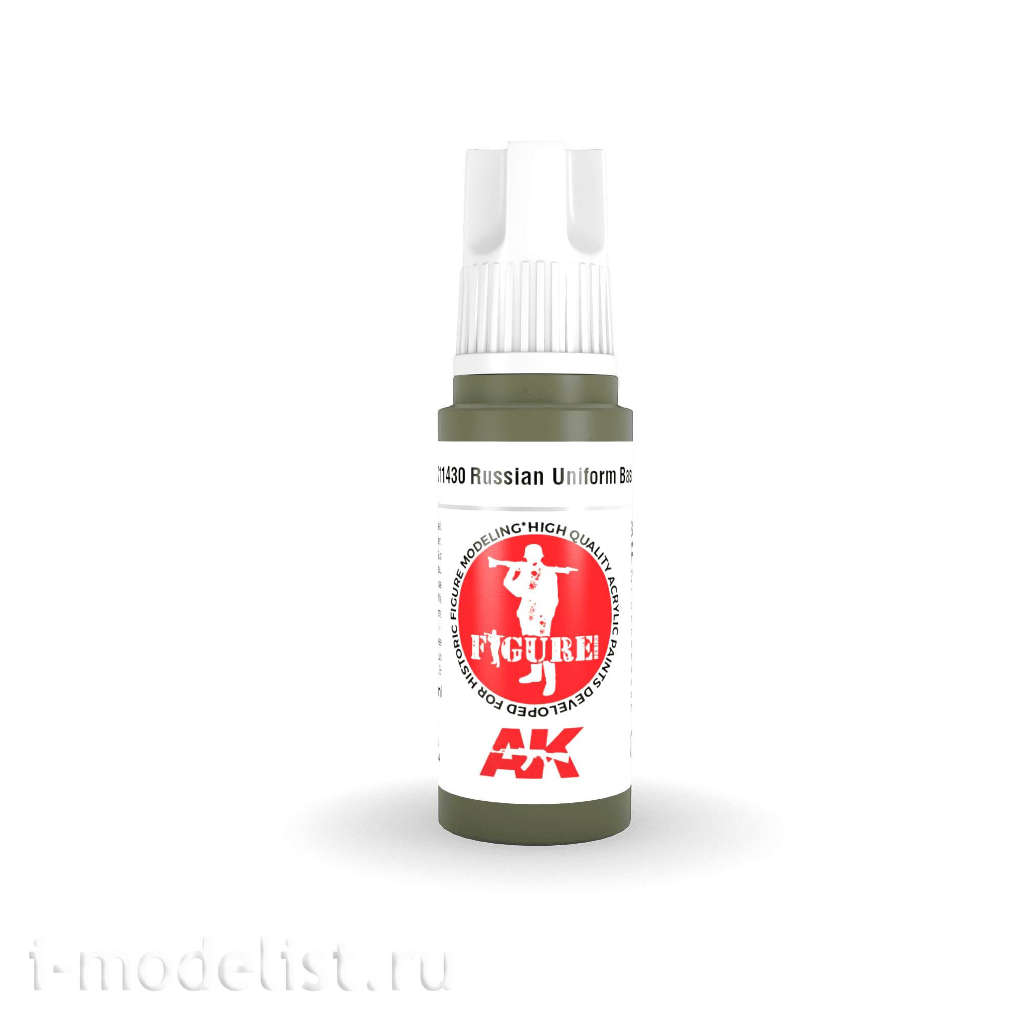 AK11430 AK Interactive Краска акриловая RUSSIAN UNIFORM BASE – FIGURES (русская униформа базовый) 17 мл