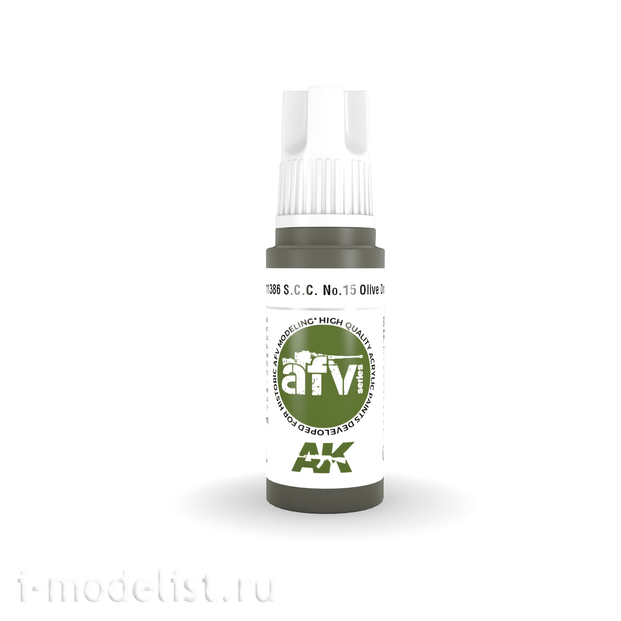 AK11386 AK Interactive Краска акриловая S.C.C. NO.15 OLIVE DRAB (оливково-серый №15) 17 мл