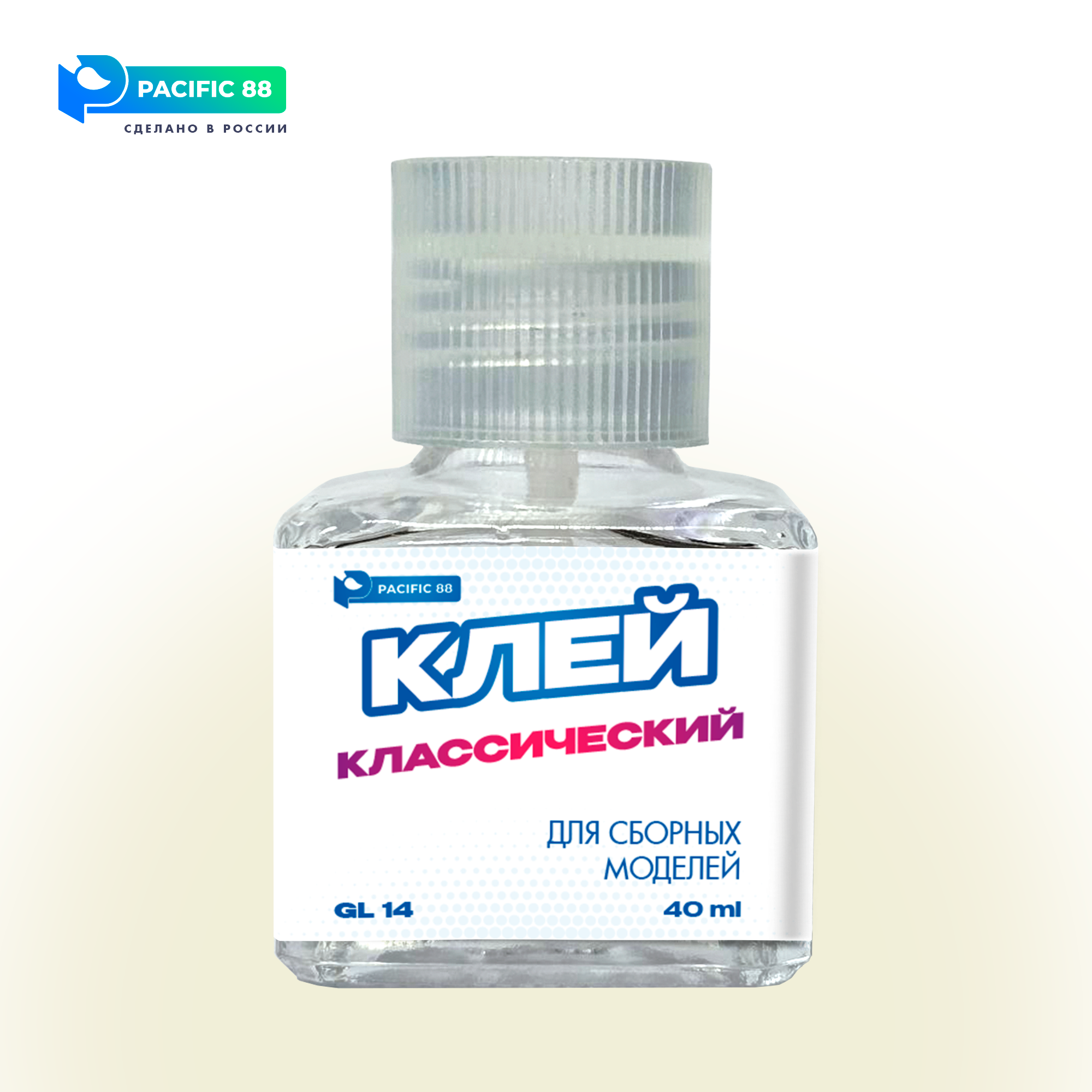 GL14 Pacific88 Клей для моделей классический (Plastic cement) 40 мл, стекло + кисть