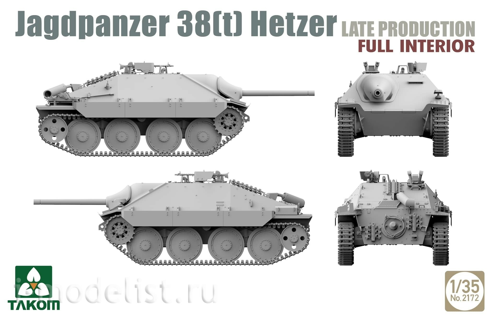 2172 Takom 1/35 Немецкая САУ Jagdpanzer 38(t) Hetzer (поздняя)