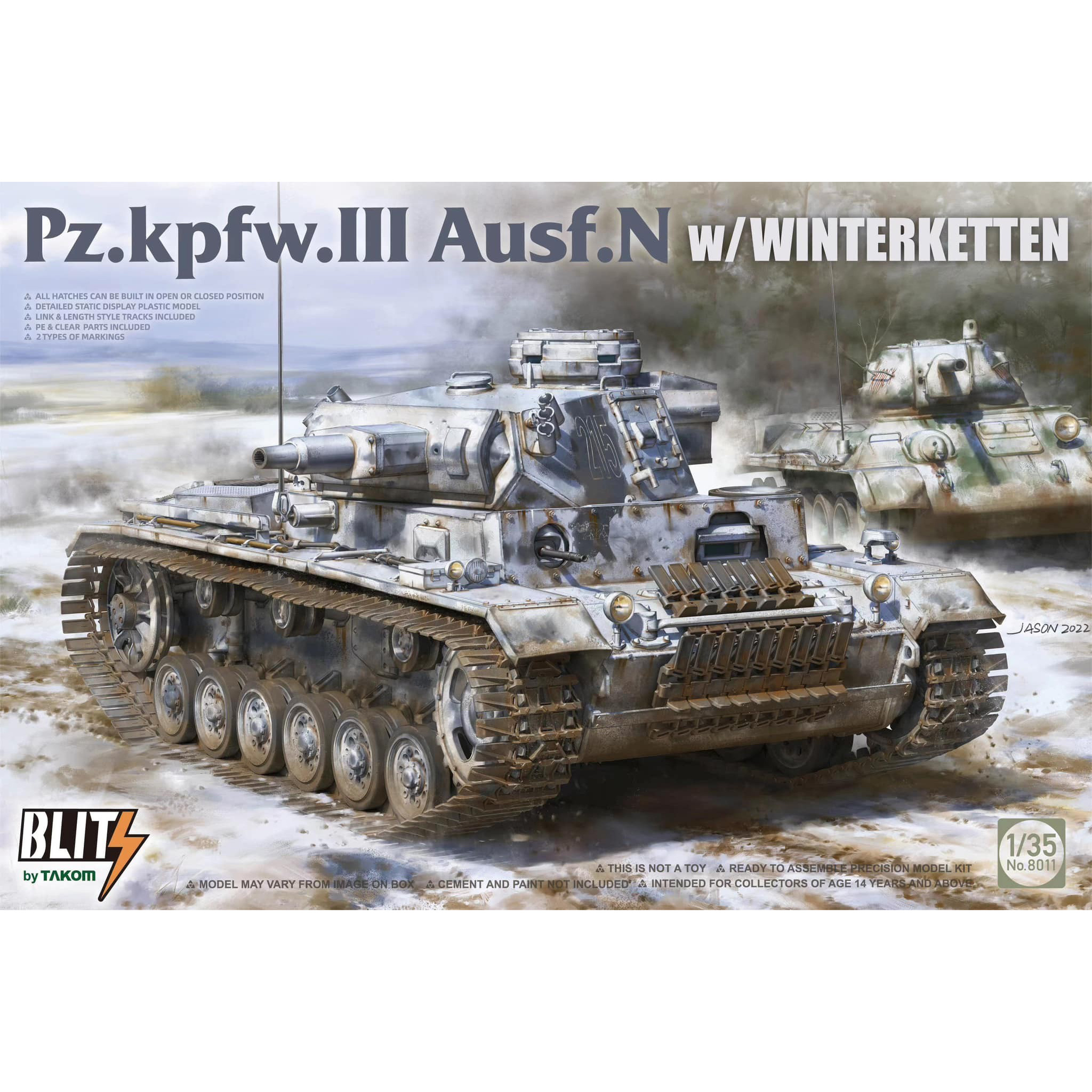 8011 Takom 1/35 Немецкий cредний танк Pz.Kpfw.III Ausf.N w/Winterketten