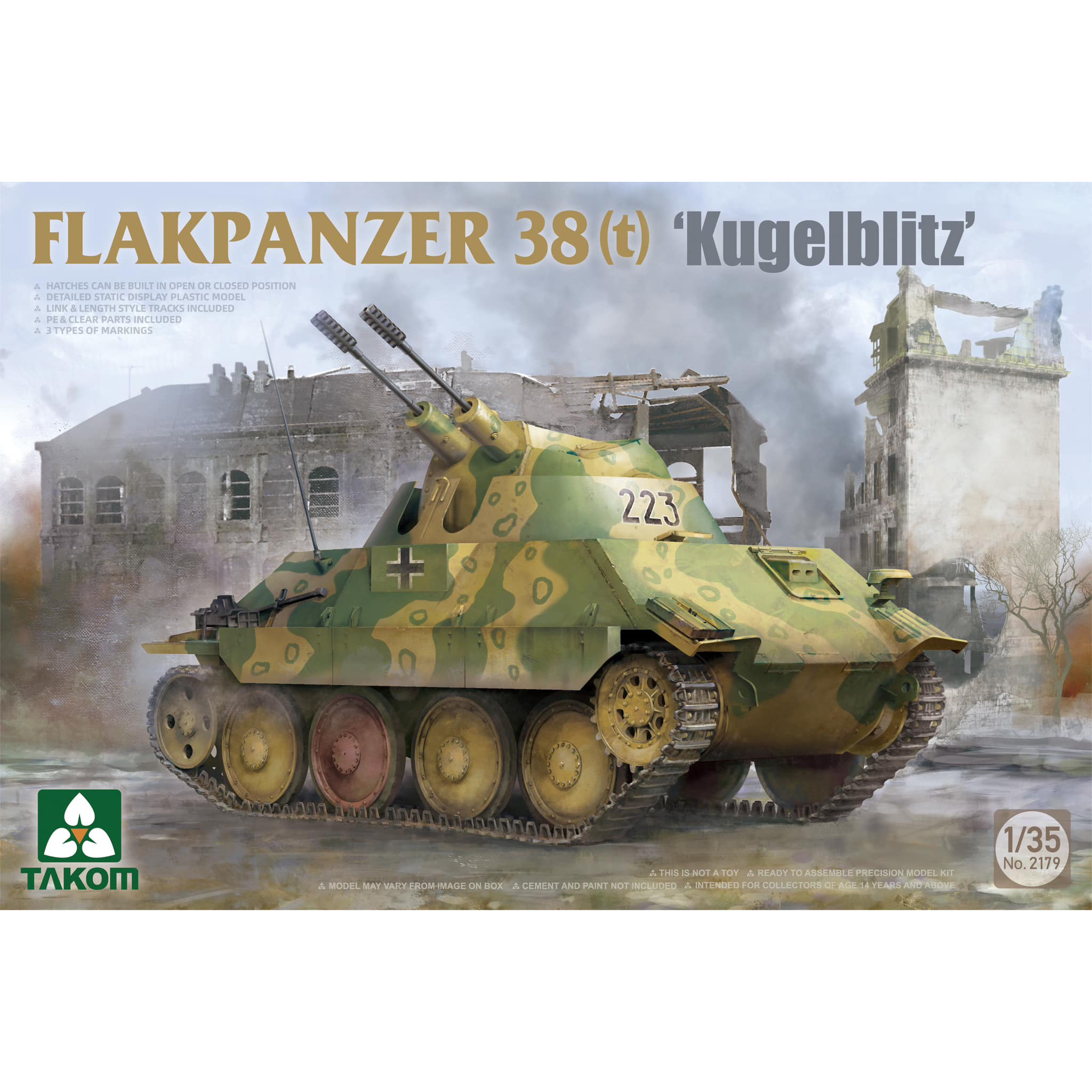 2179 Takom 1/35 ЗСУ Flakpanzer 38(t) Kugelblitz