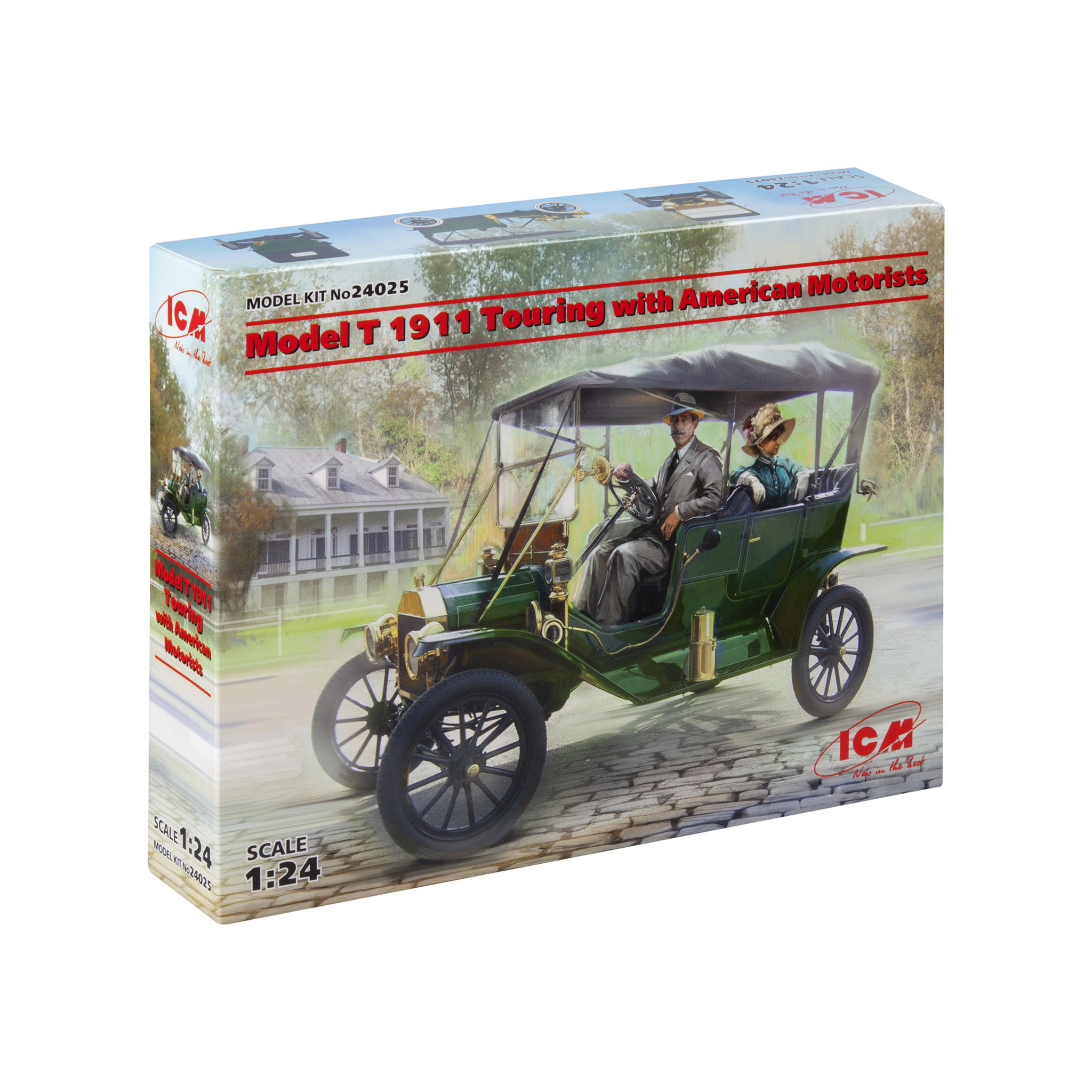 24025 ICM 1/24 Model T 1911 Touring с американскими автолюбителями