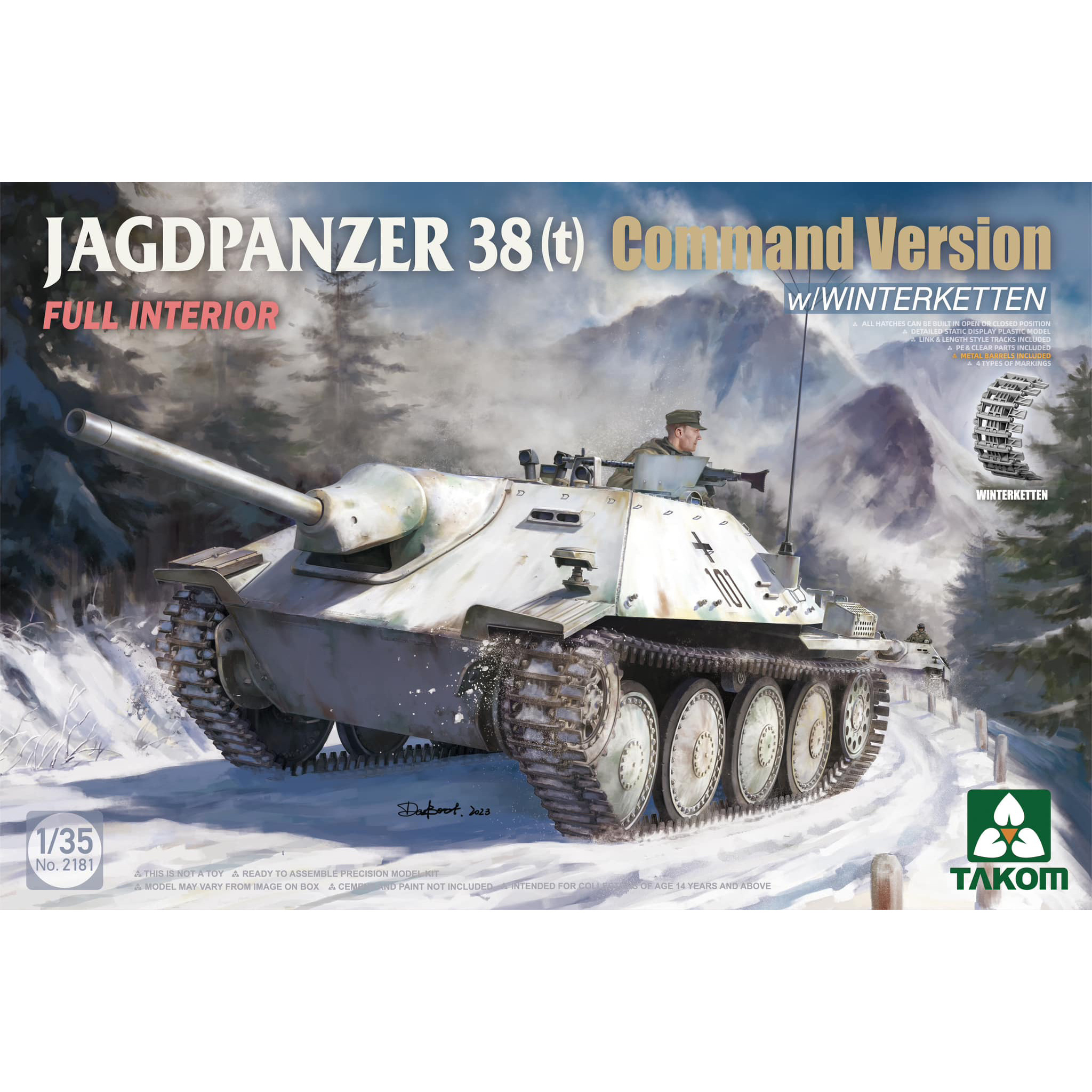 2181 Takom 1/35 Командирская версия Jagdpanzer 38(t) с полным интерьером