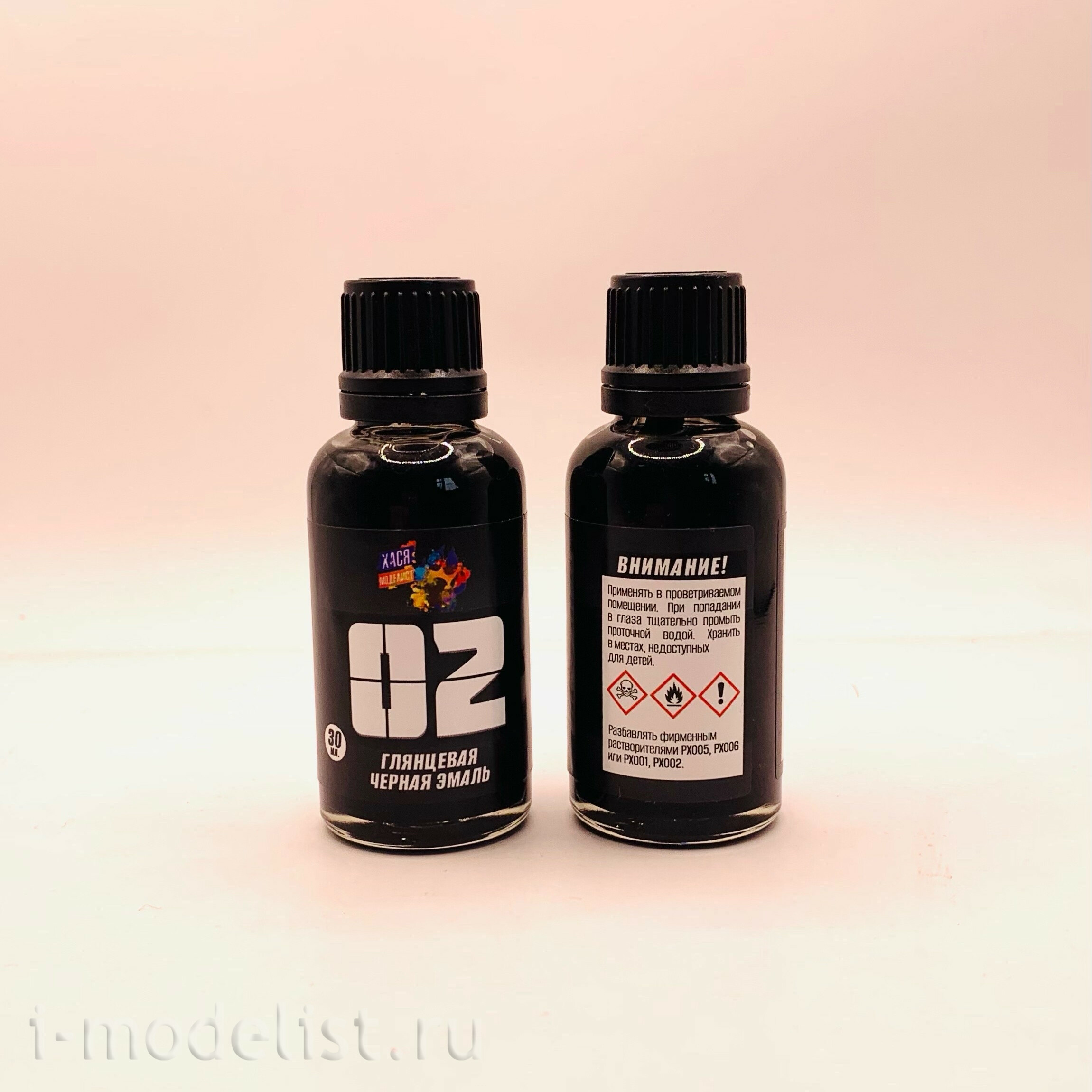 НК002 Хася Моделист Эмаль черная глянцевая, 30 мл.