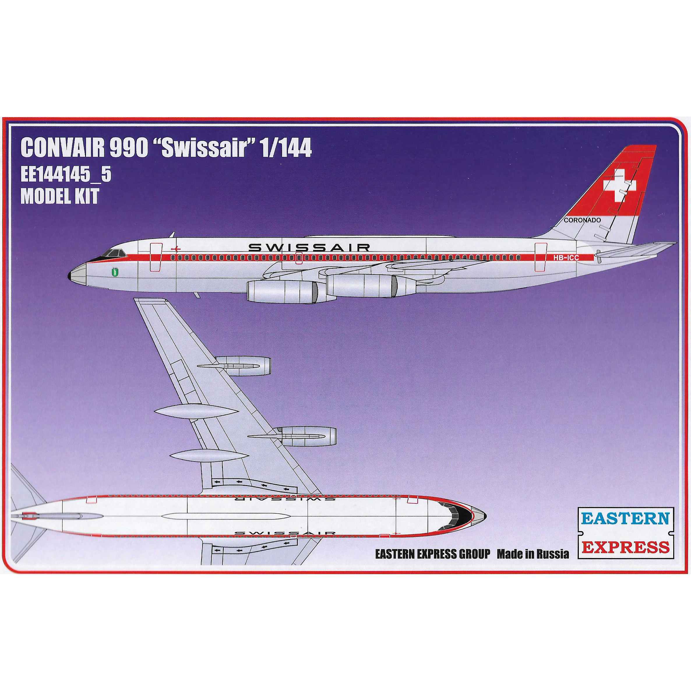 Eastern Express 144145_5 Convair 990 Coronado /CV990 "SwissAir" /airliner/ 1/144 