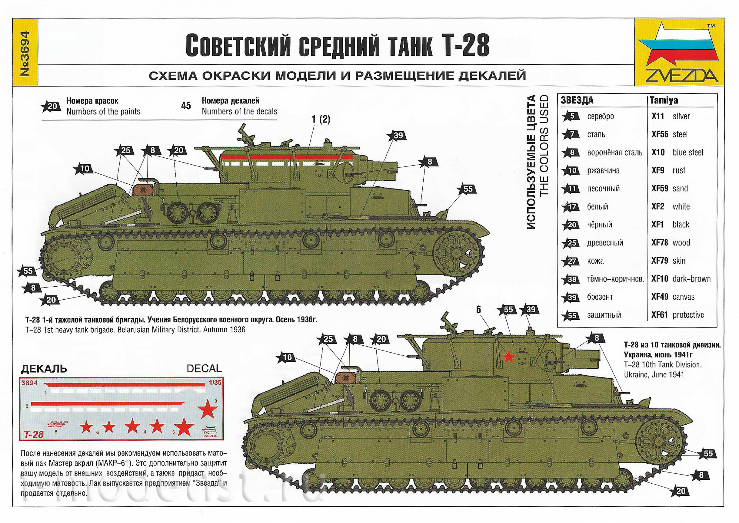 3694 Звезда 1/35 Советский средний танк Т-28