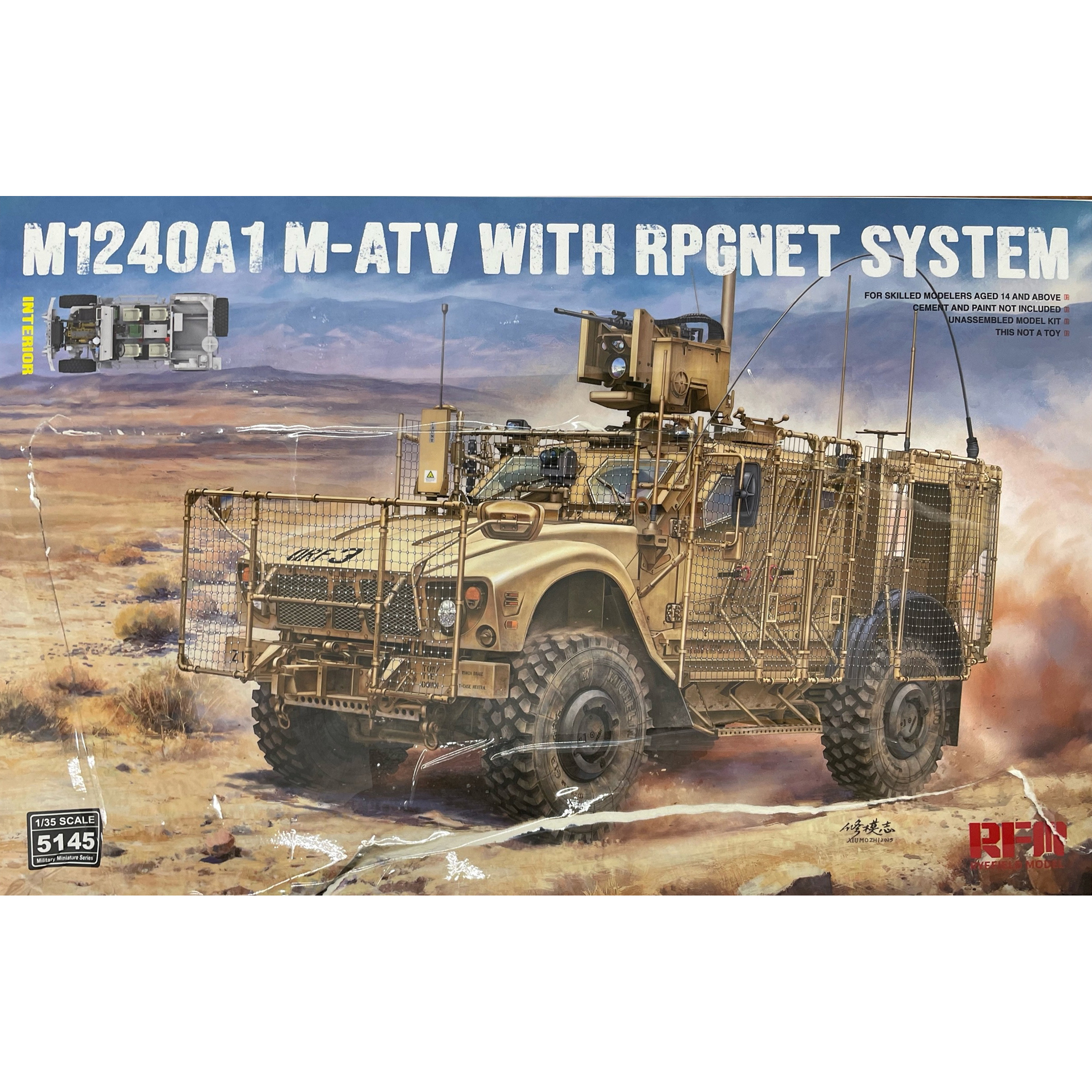RM-5145х Rye Field Model 1/35 Американский бронированный внедорожник MRAP (Mine-Resistant Ambush Protected) M1240A1 M-ATV с системой RPGNET	