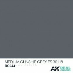 RC244 AK Interactive Краска акриловая  Medium Gunship Grey FS 36118 10ml / Средне-серый вертолетный FS 36118 10 мл