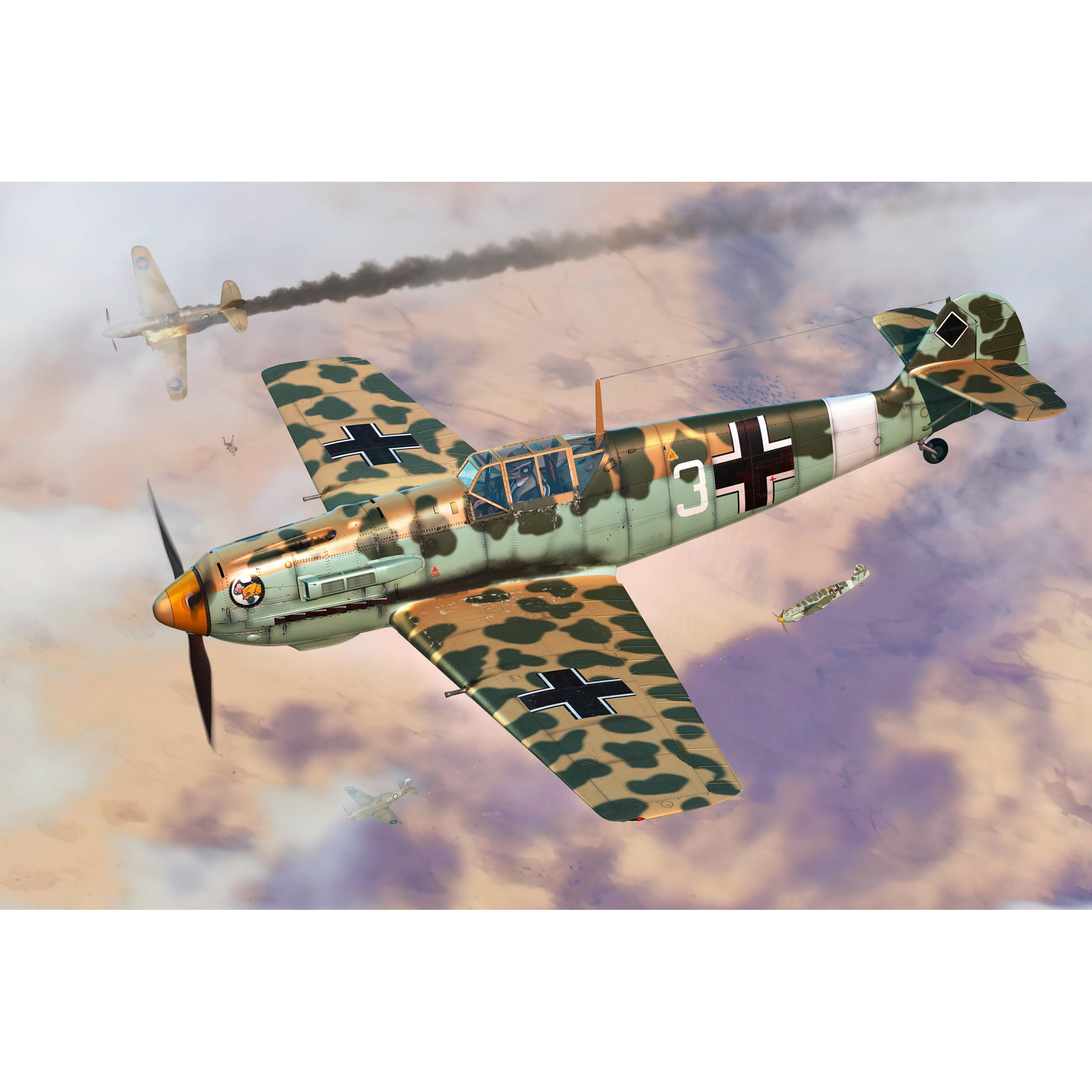81793 HobbyBoss 1/48 Немецкий истребитель Messerschmitt Bf109E-4/TROP