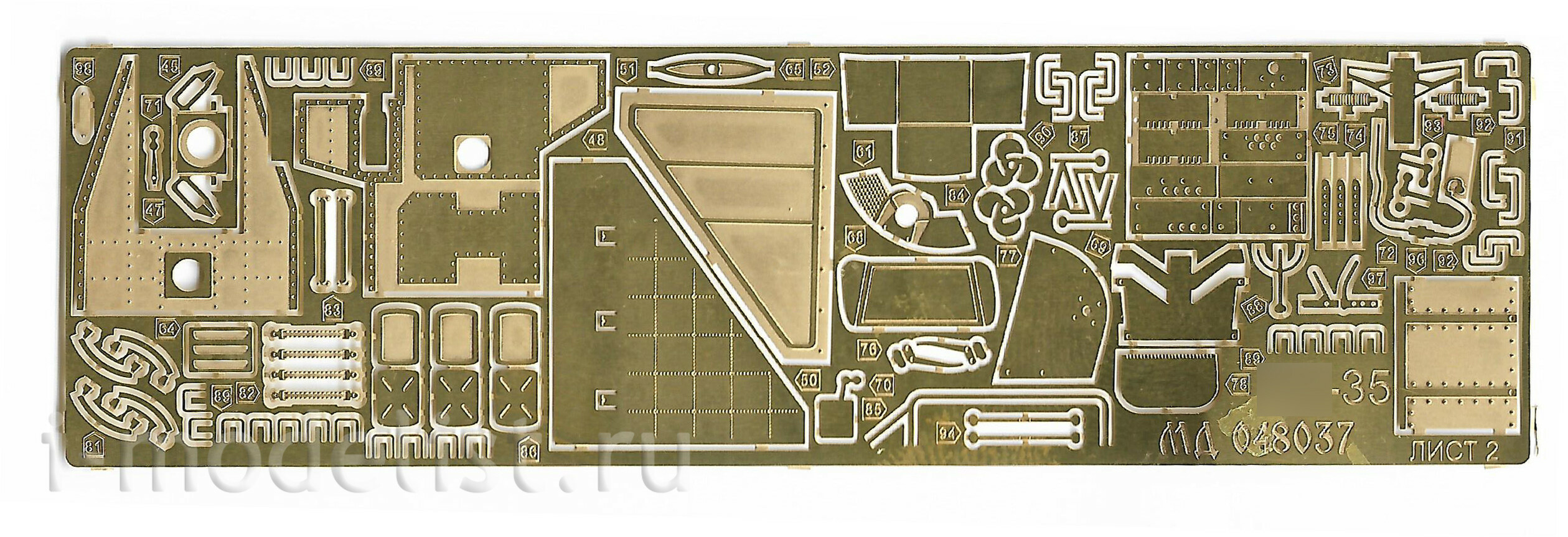 048037 Микродизайн 1/48 Набор фототравления на интерьер вертолёта Mu-35М