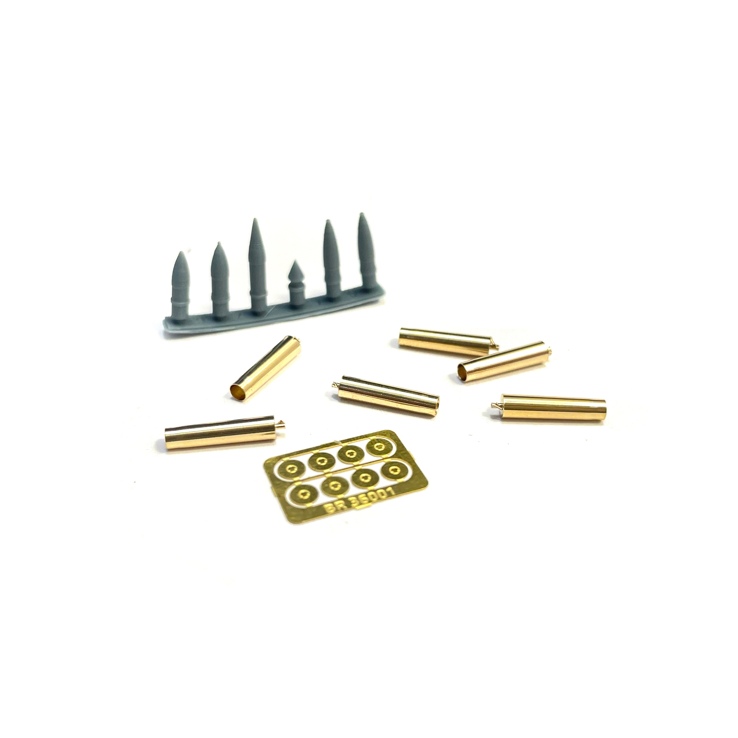 BR36006 Э.В.М. 1/35 Общий набор снарядов разных типов 76 мм для пушки САУ Су-76 (6 шт.)