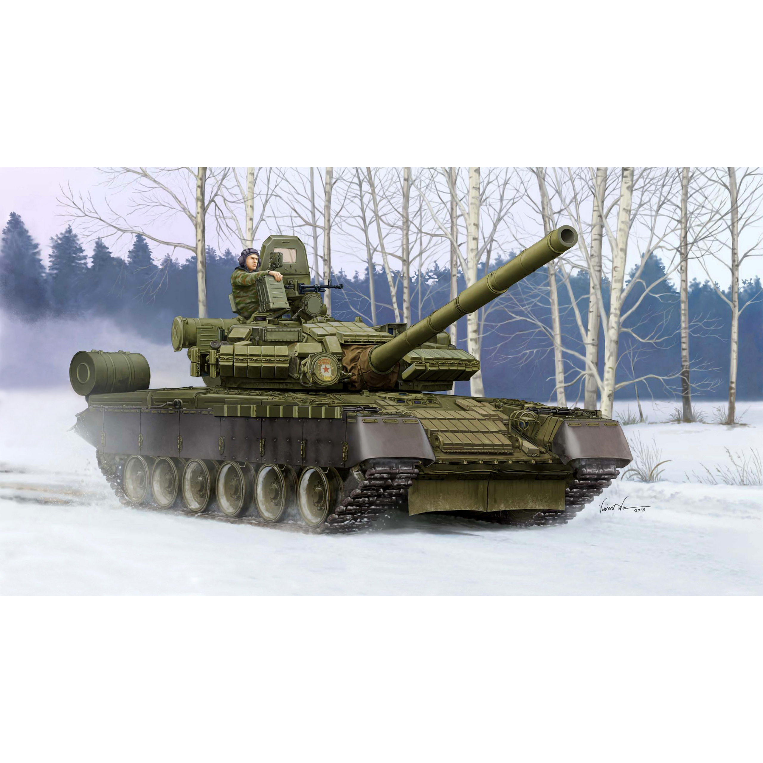 05566 Трубач 1/35 Российский танк Т-80БВ (по лицензии ОмскТрансМаш)