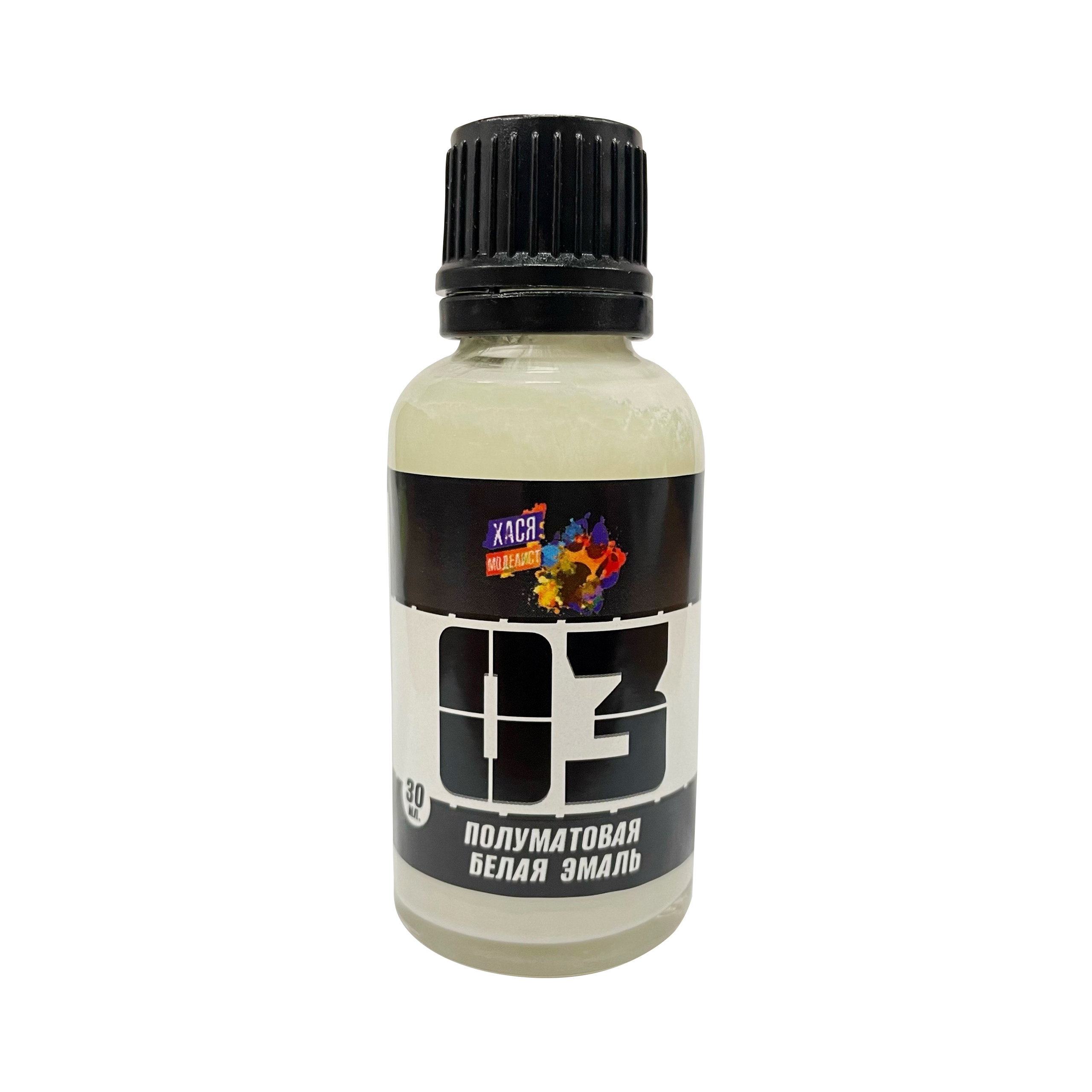 НК003 Хася Моделист Эмаль белая полуматовая, 30 мл.