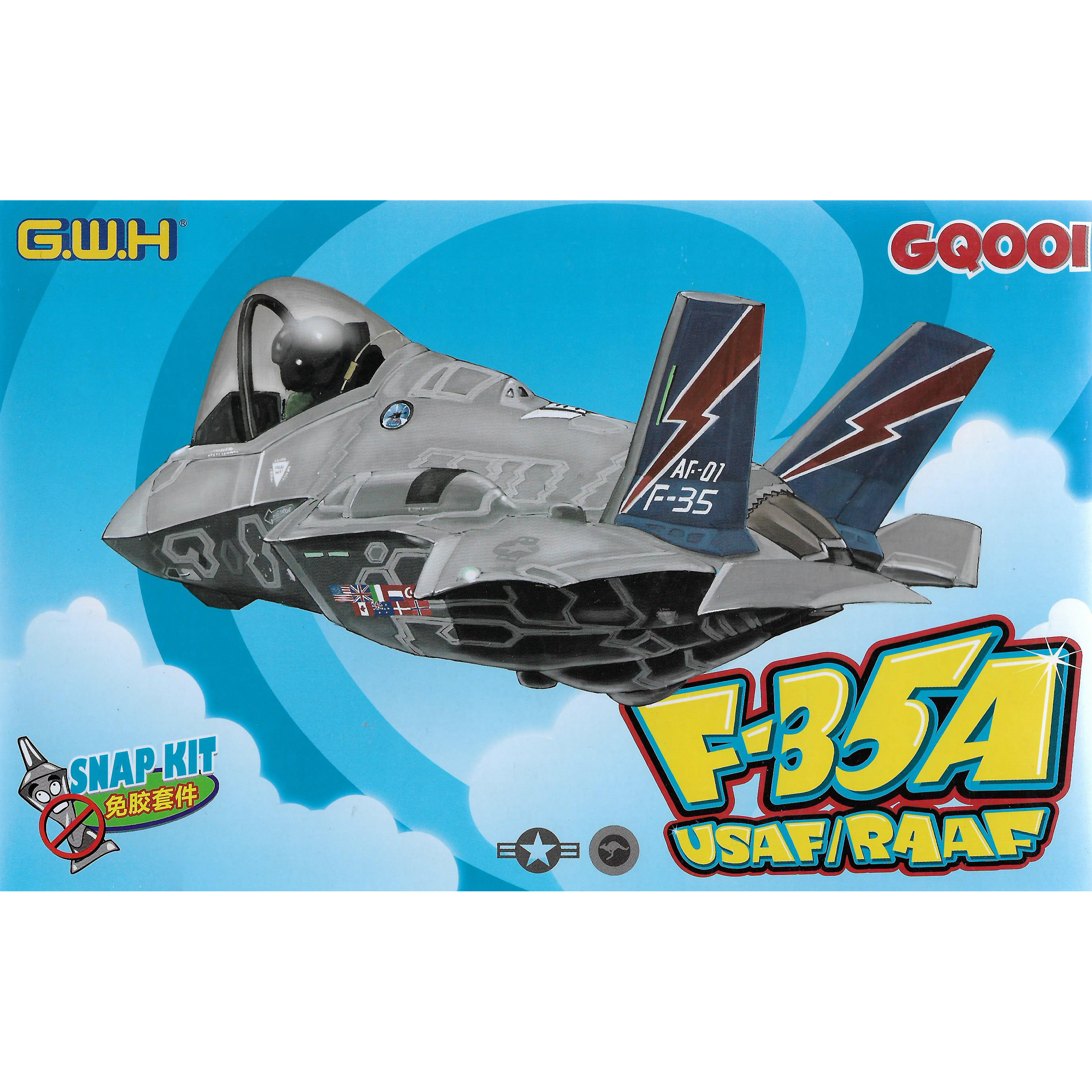 GQ001 Great Wall Hobby Сборка без клея Самолет F-35A USAF/RAAF