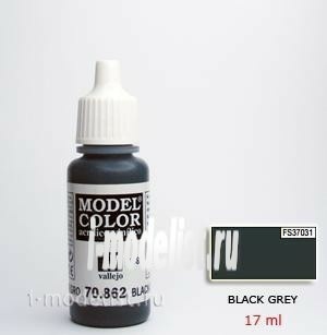 70862 Vallejo Краска акриловая `Model Color`  Черно-серый / Black Grey