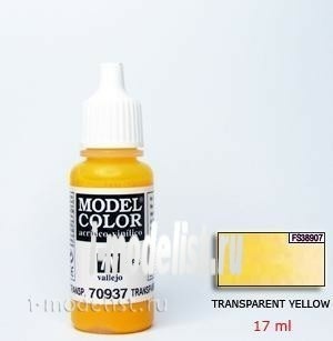 70937 Vallejo Краска акриловая `Model Color` Желтый прозрачный / Transparent Yellow