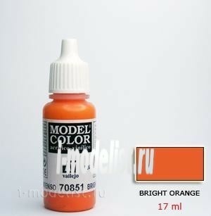 70851 Vallejo Краска акриловая `Model Color Оранжевый темный/Bright orange