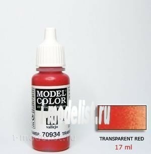 70934 Краска акриловая `Model Color Красный прозрачный/Transparent red