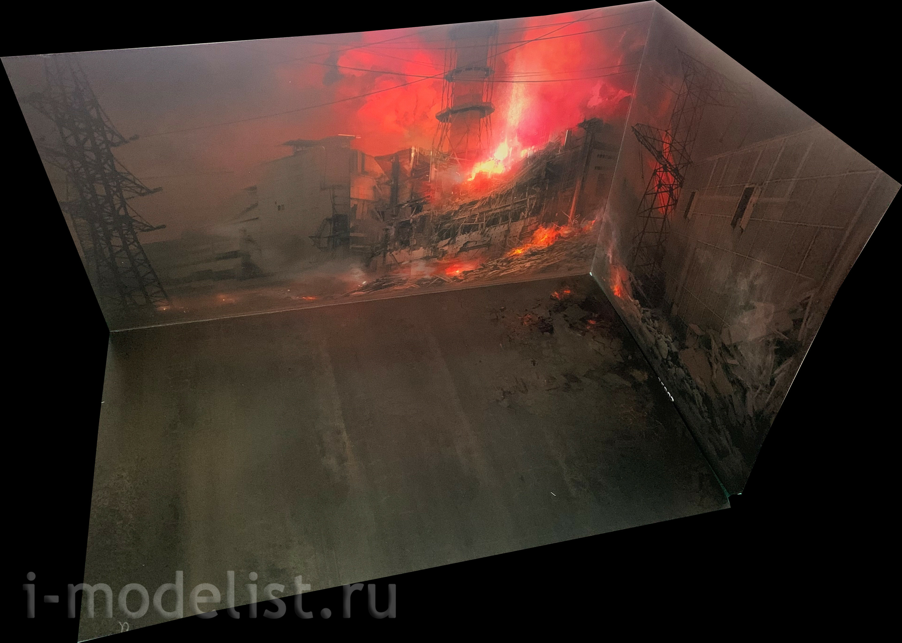 35902 ICM 1/35 Чернобыль #2. Огнеборцы АЦ-40-137А, 4 фигуры и картонная подставка с фоном