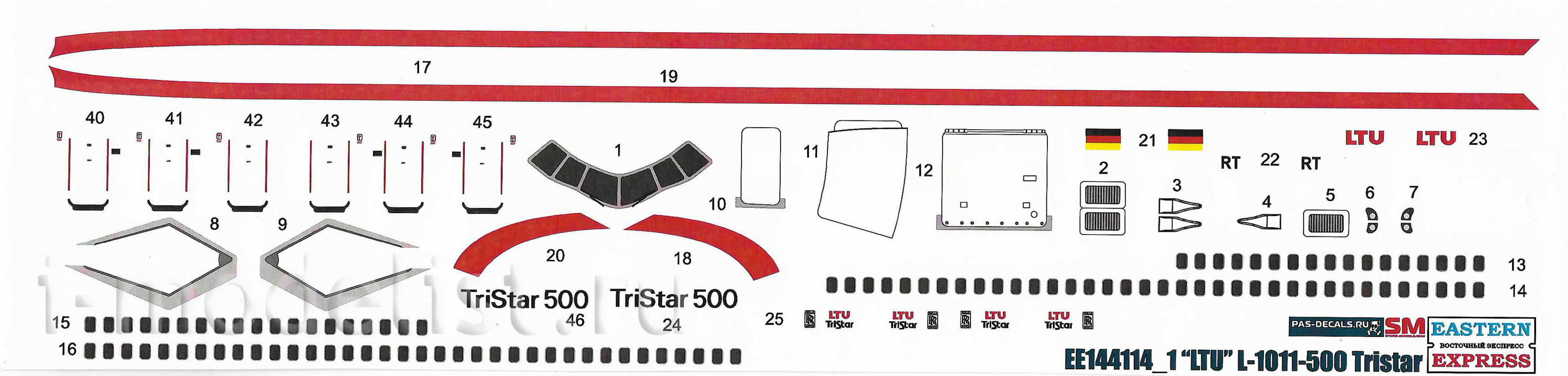 144114-1 Восточный Экспресс 1/144 Авиалайнер L-1011-500 Tristar LTU