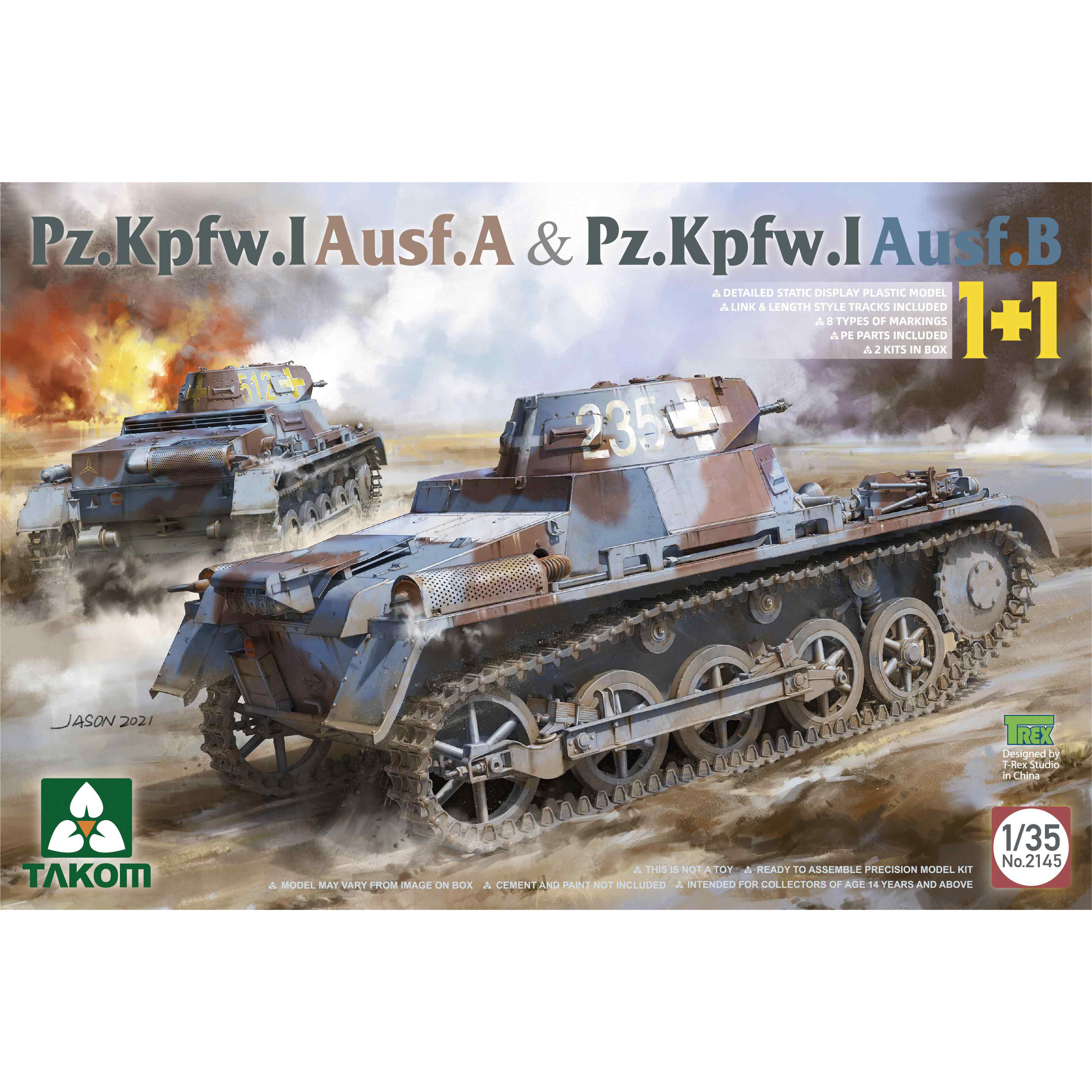 2145 Takom 1/35 Танки Pz.Kpfw. I Ausf. A & Pz.Kpfw. I Ausf. B 1+1
