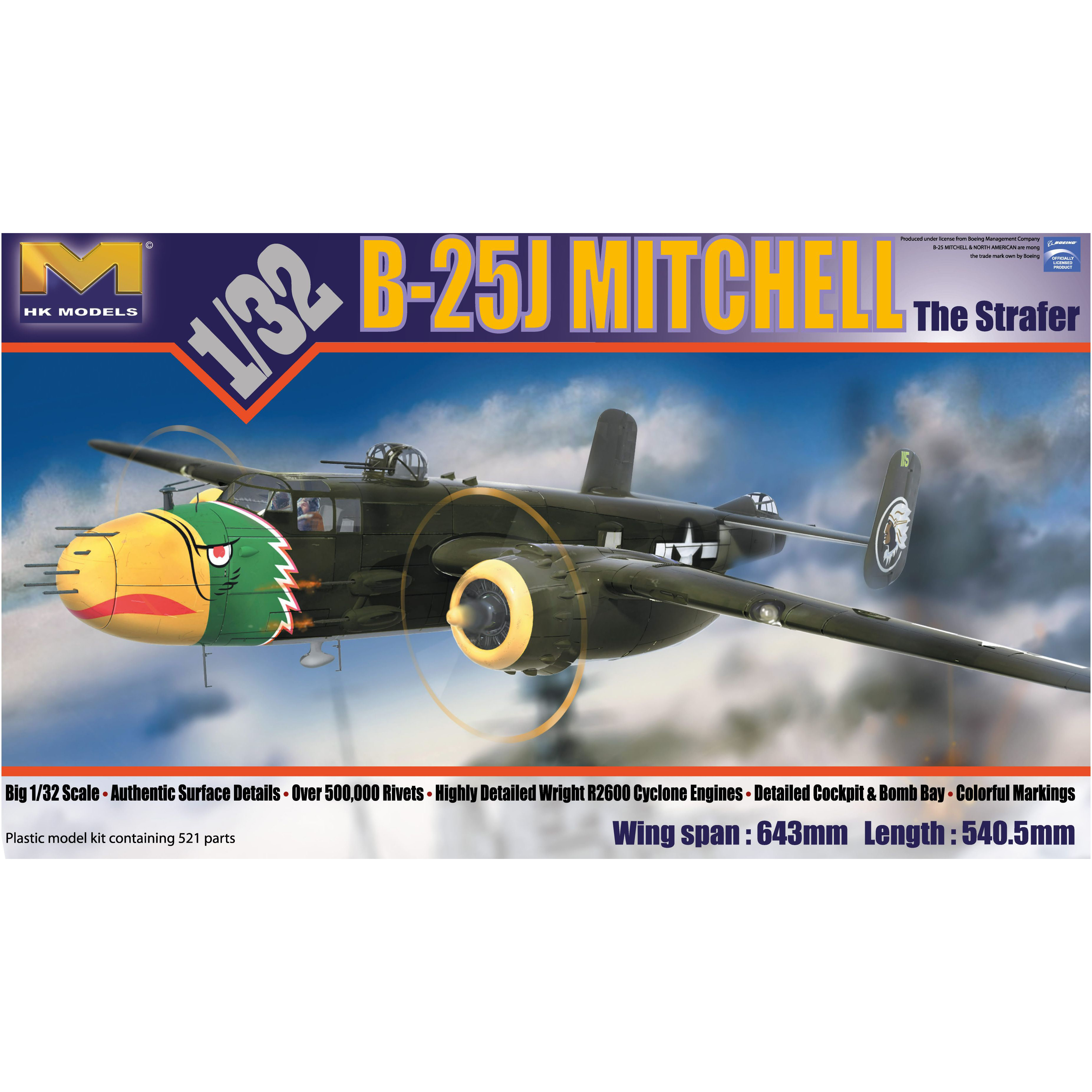 01E02 HK Models 1/32 Американский средний бомбардировщик B-25J Mitchell Strafer